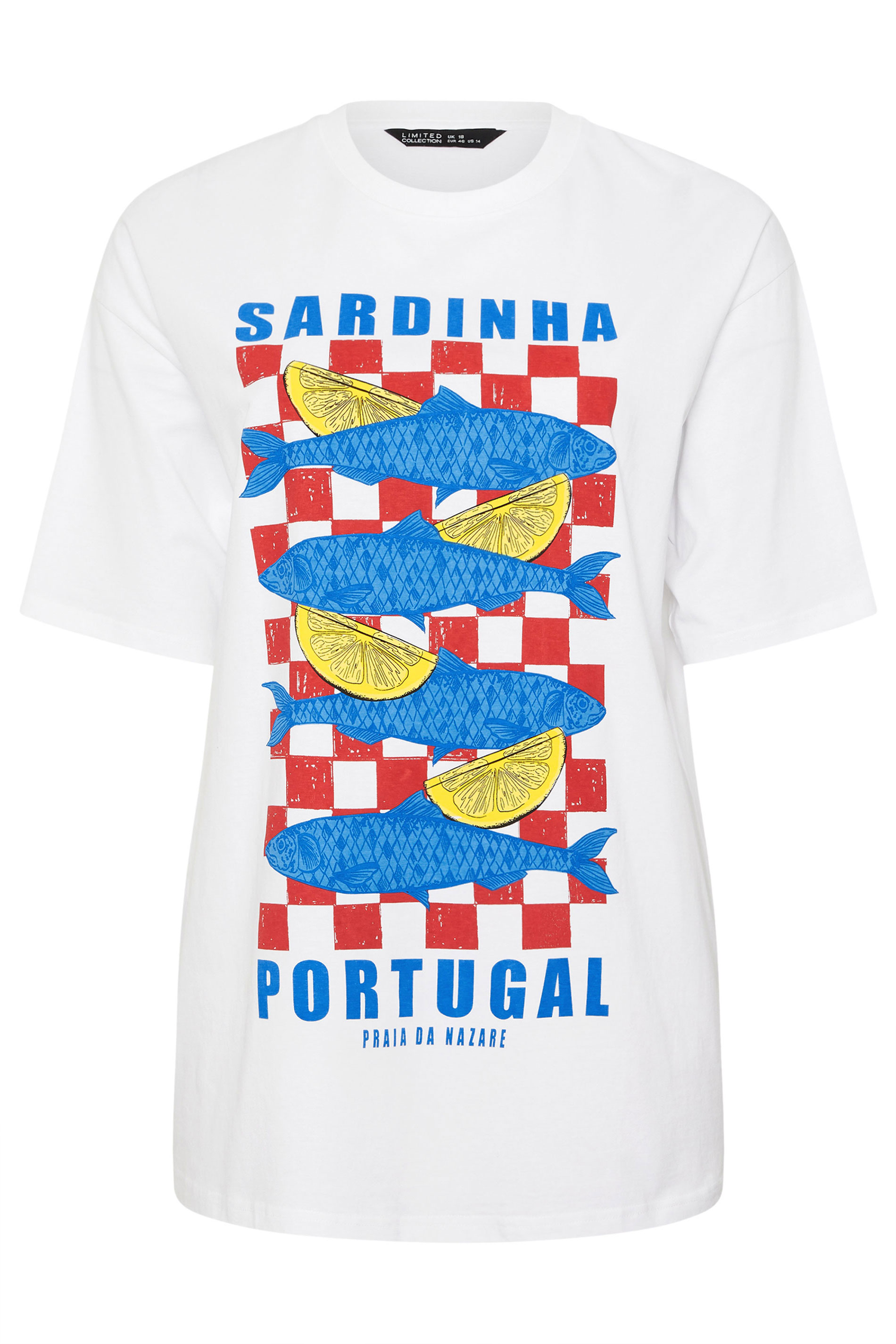 LIMITED COLLECTION Plus Size White 'Sardinia' Fish Graphic T-Shirt | Yours Clothing 5