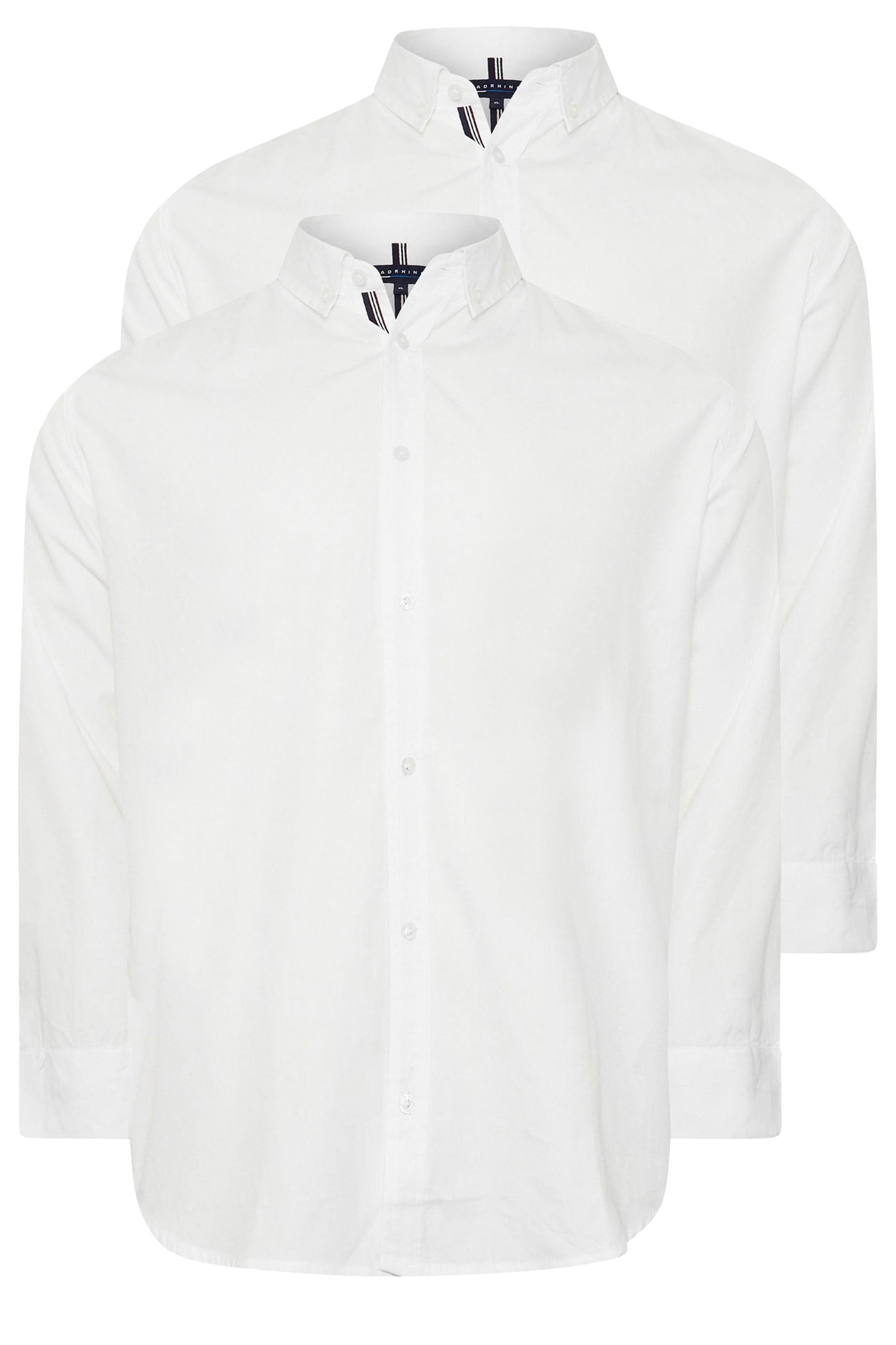 BadRhino Big & Tall 2 PACK White Long Sleeve Poplin Shirts | BadRhino 8