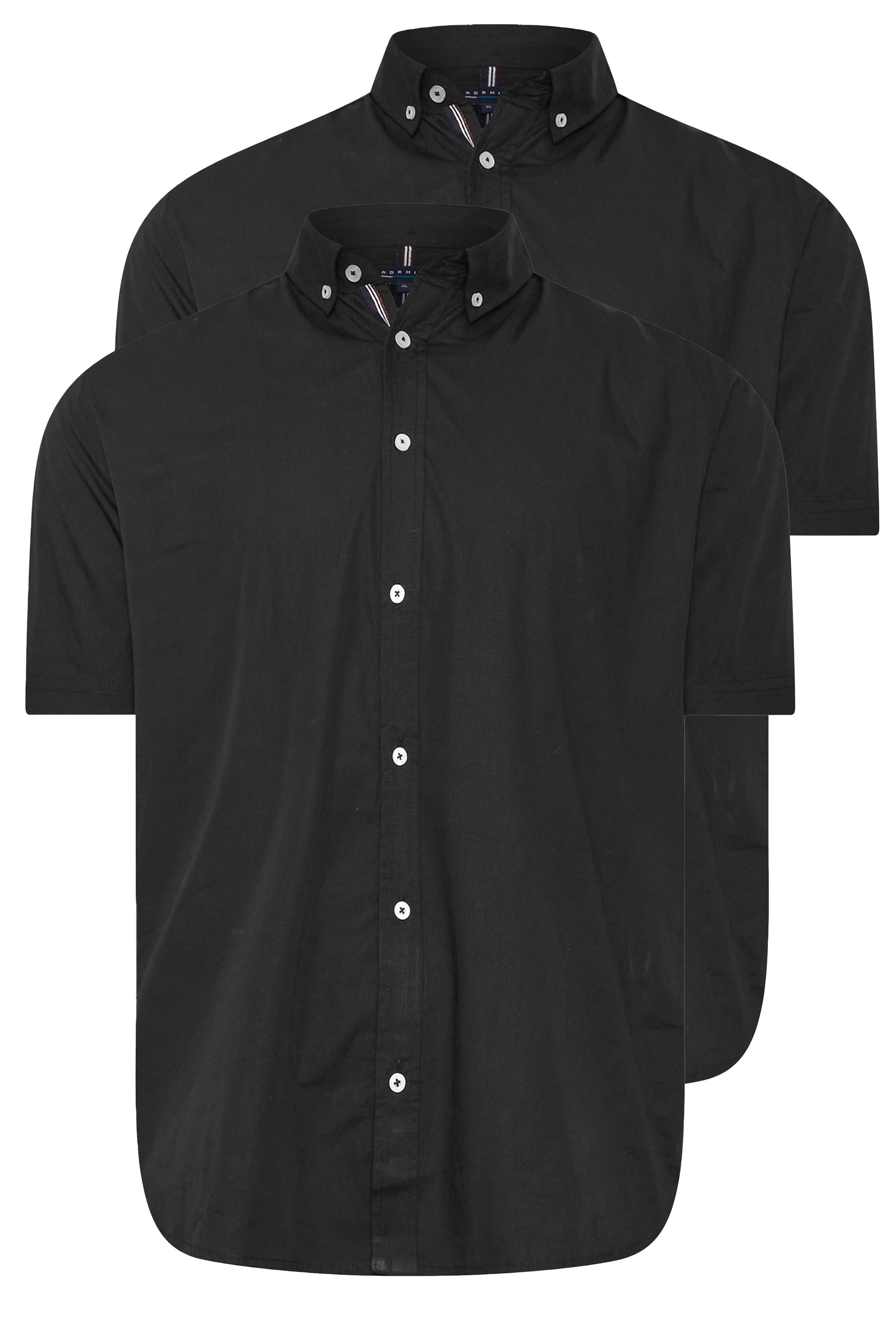 BadRhino Big & Tall 2 PACK Black Short Sleeve Poplin Shirts | BadRhino 6