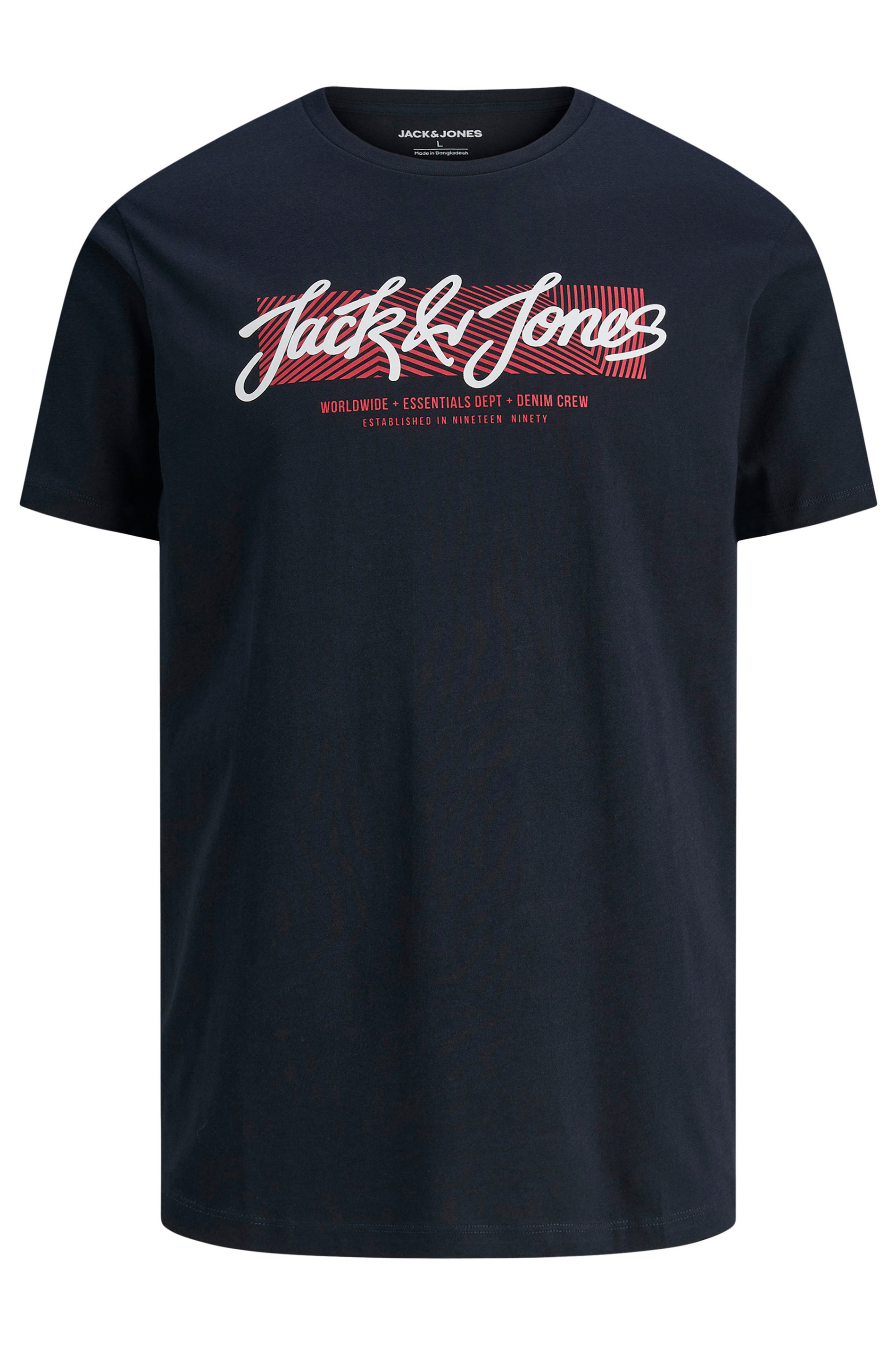 JACK & JONES Big & Tall Sky Captain Blue Urban T-Shirt | BadRhino 2