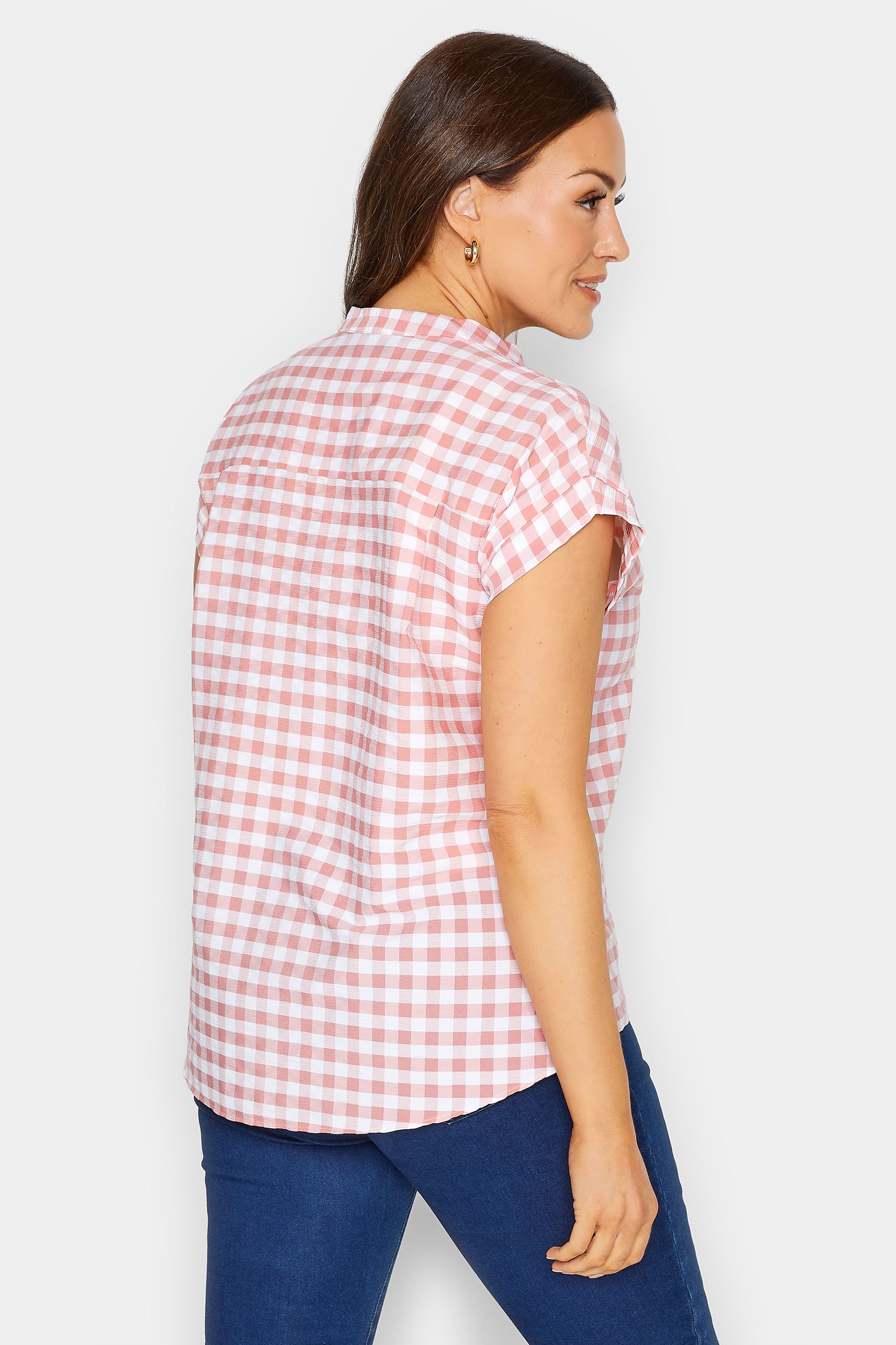 M&Co Pink Gingham Short Sleeve Shirt | M&Co 3