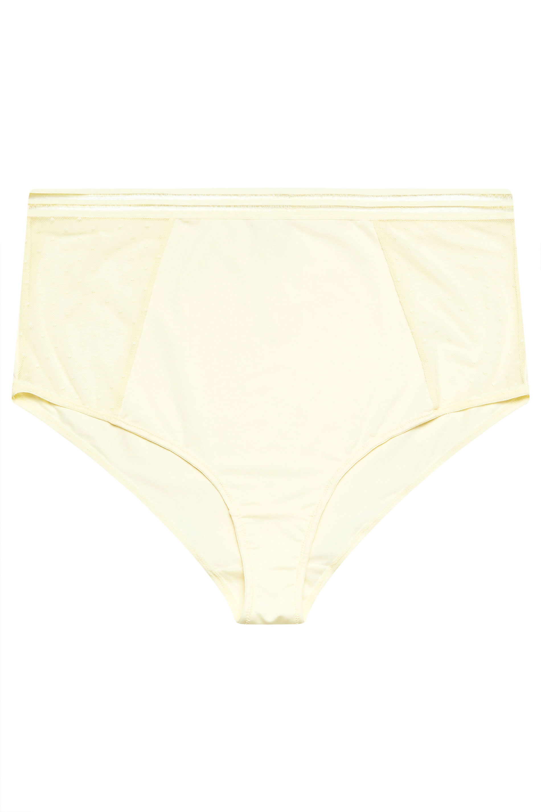YOURS Plus Size Yellow Dobby Lace Full Brief | Yours Clothing 5