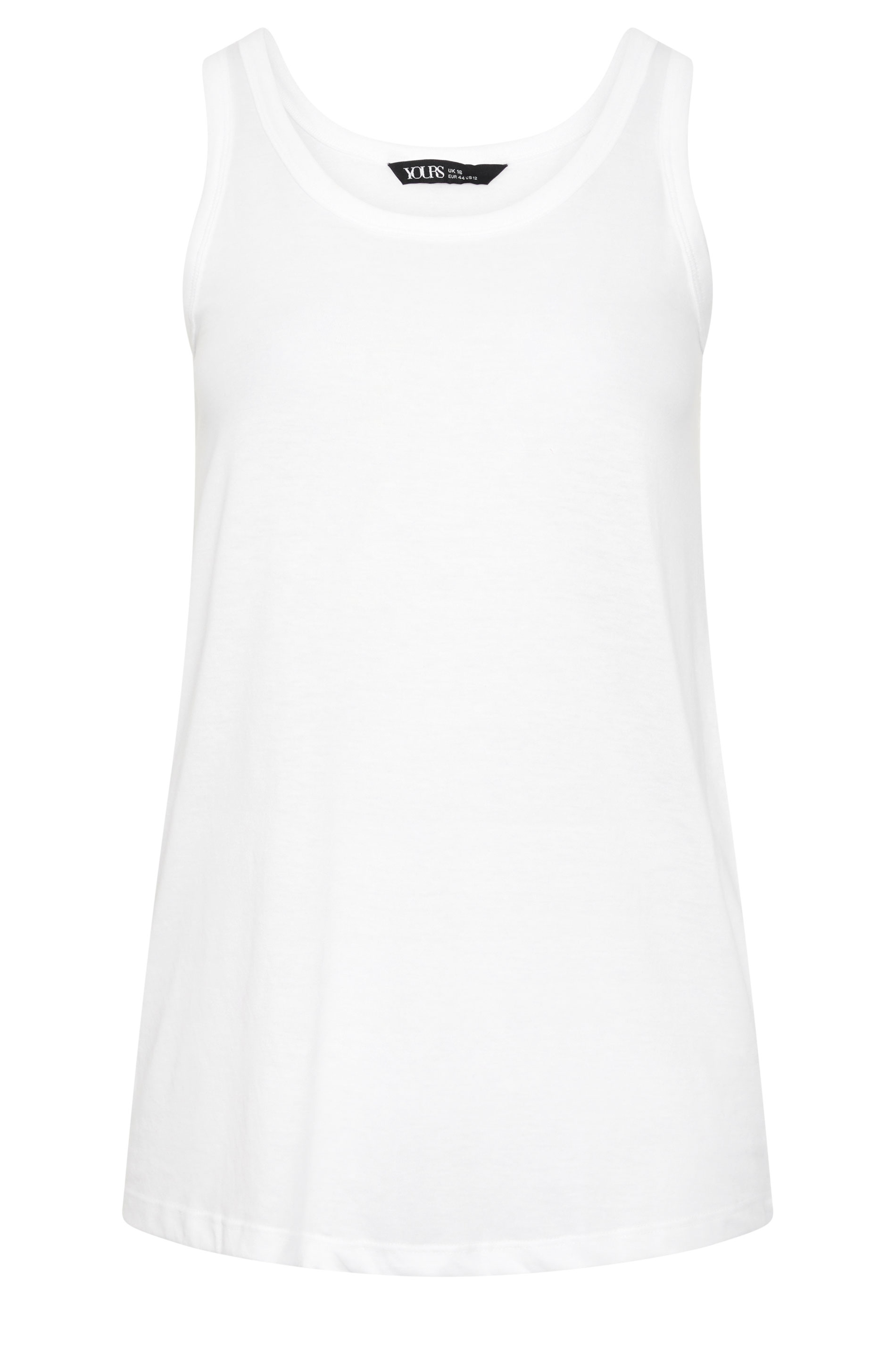 YOURS Plus Size White Basic Vest Top | Yours Clothing 5