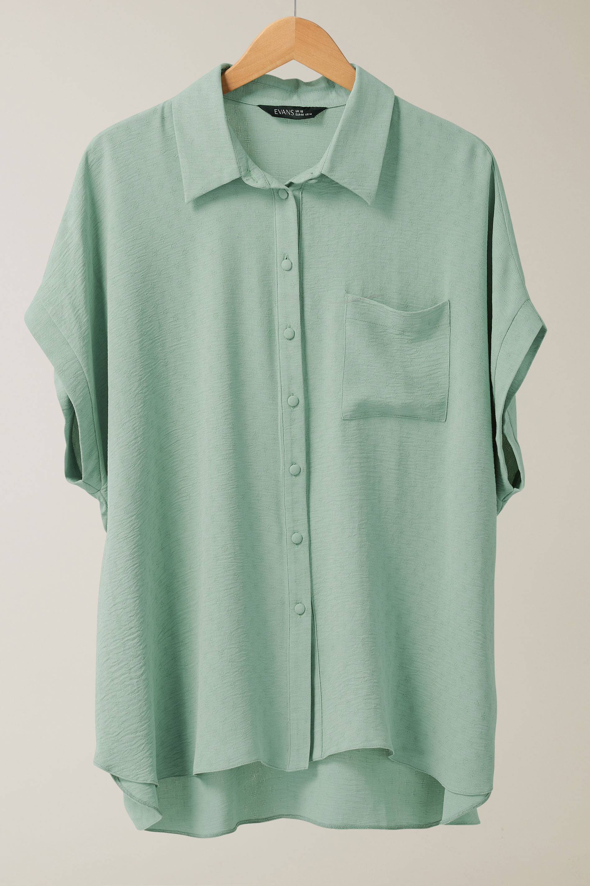 EVANS Plus Size Mint Green Grown-On Sleeve Blouse | Evans 5