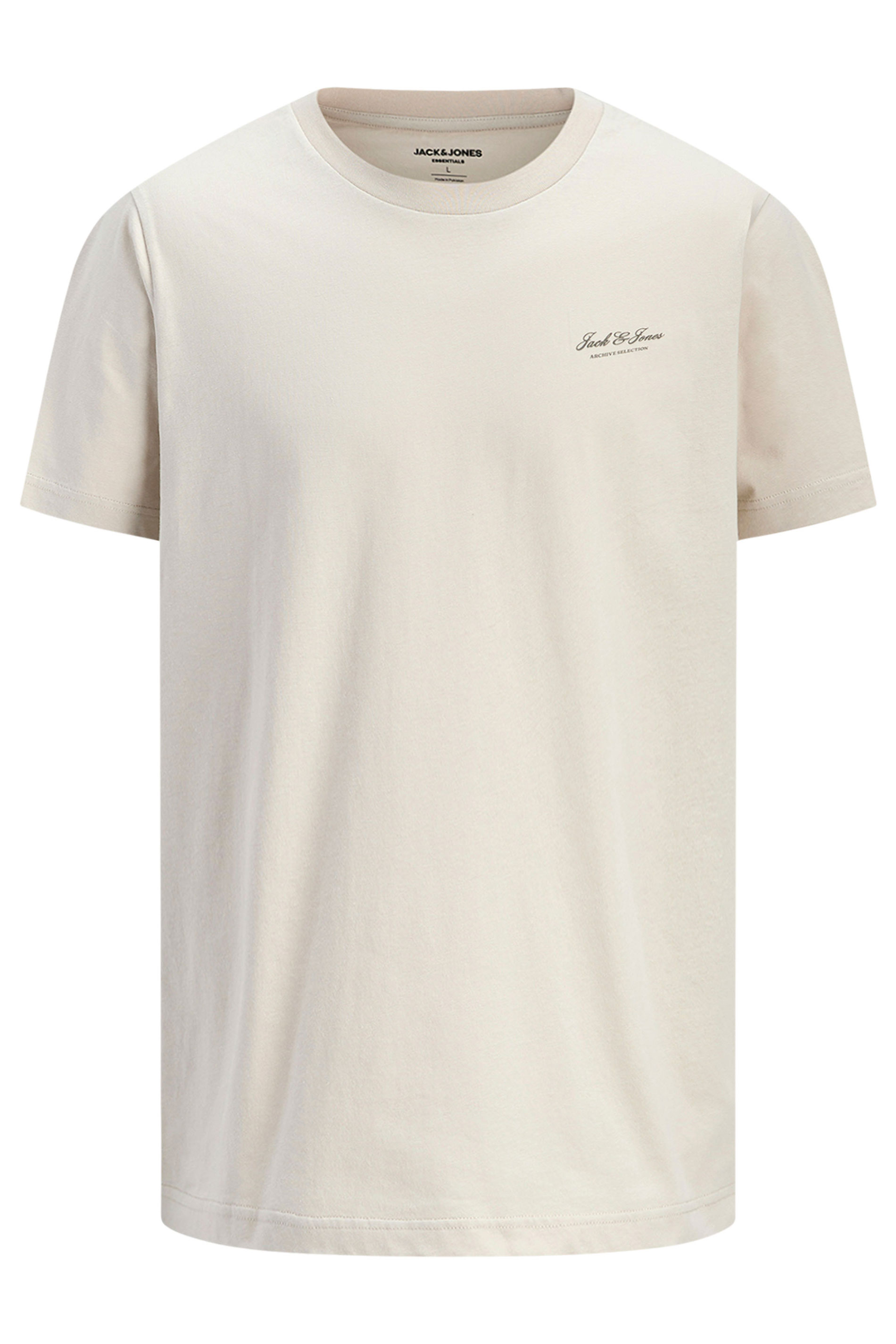 JACK & JONES Big & Tall Moonbeam White Logo Graphic T-Shirt | BadRhino 2