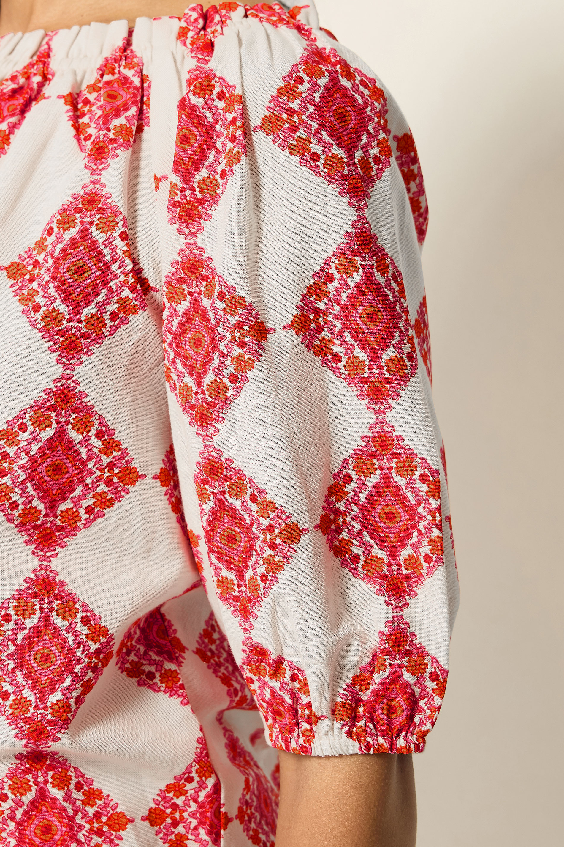 M&Co Ivory White Abstract Tile Print Top | M&Co 6