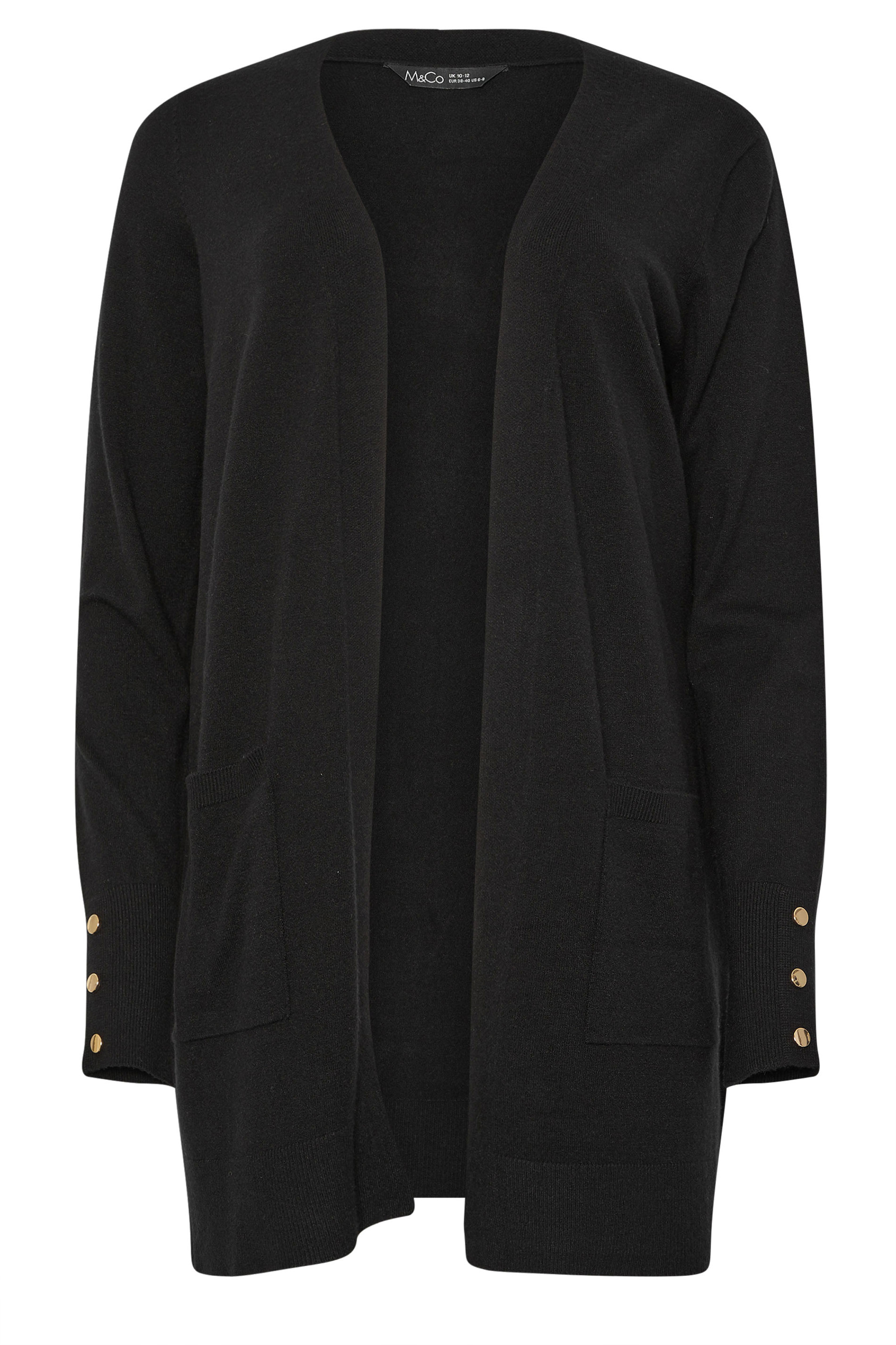 M&Co Black Button Detail Midi Cardigan | M&Co 5