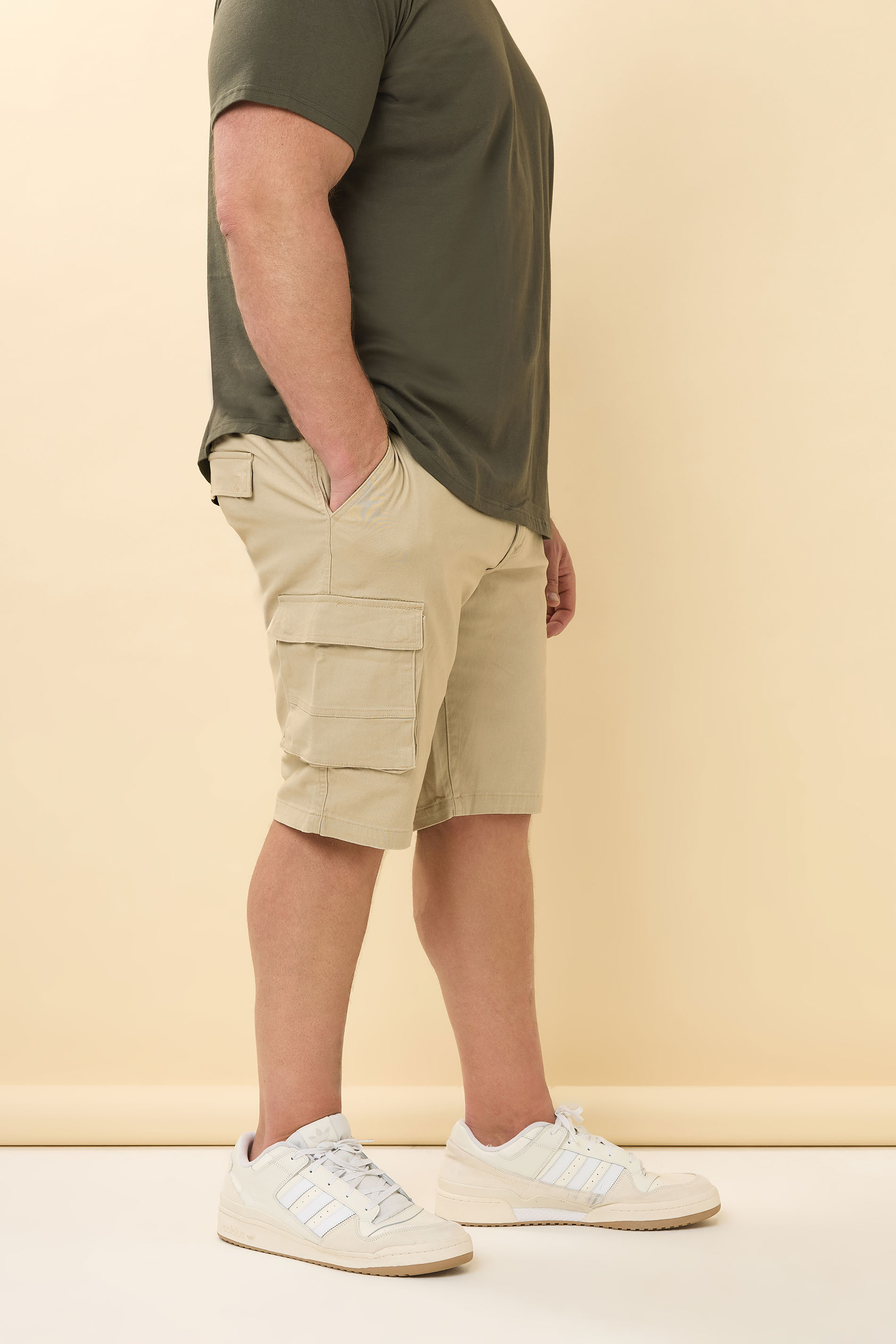 BadRhino Big & Tall 2 PACK Stone Brown & Khaki Green Stretch Cargo Shorts | BadRhino 6
