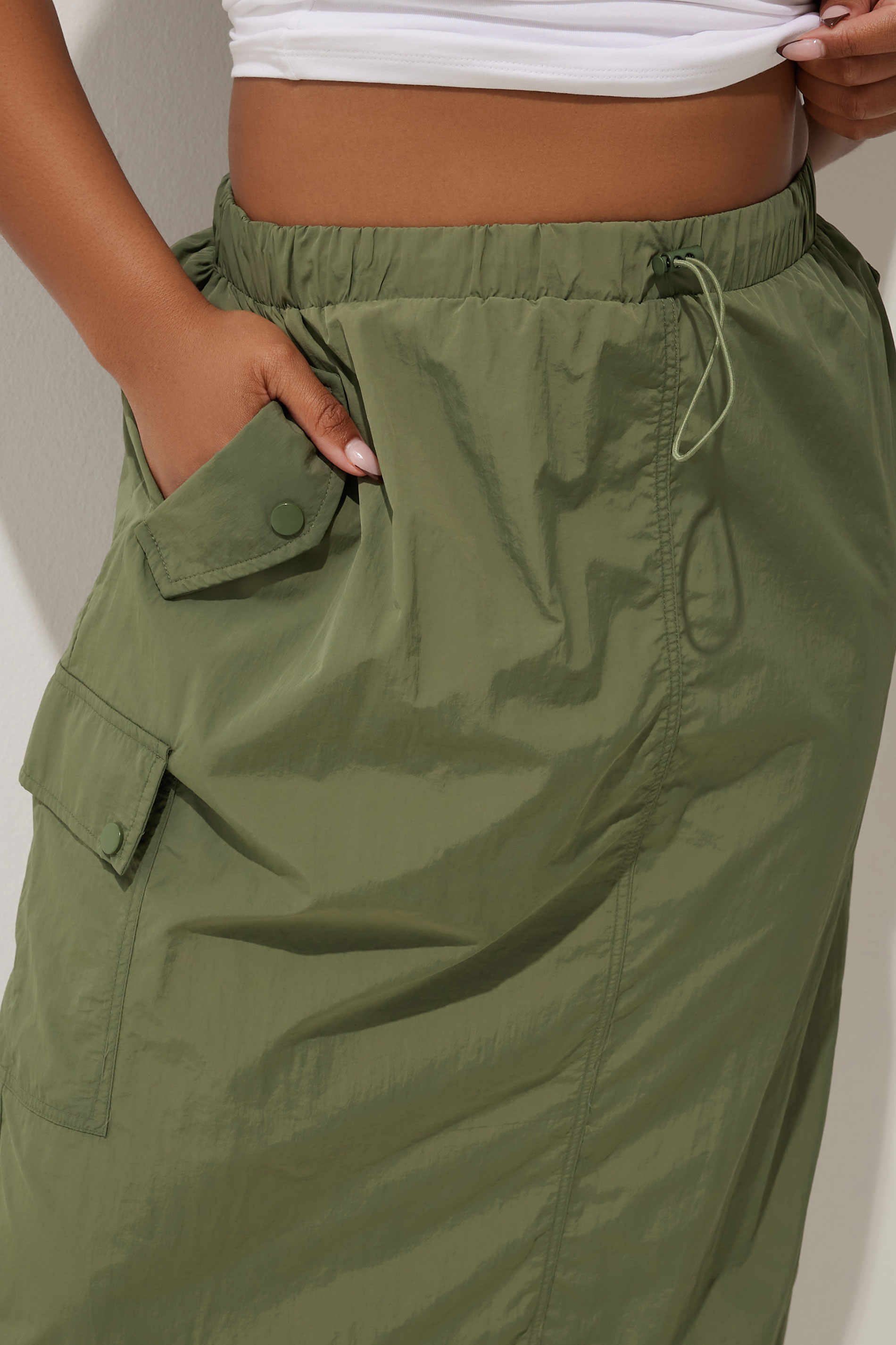 LIMITED COLLECTION Plus Size Khaki Green Cargo Maxi Skirt | Yours Clothing 4