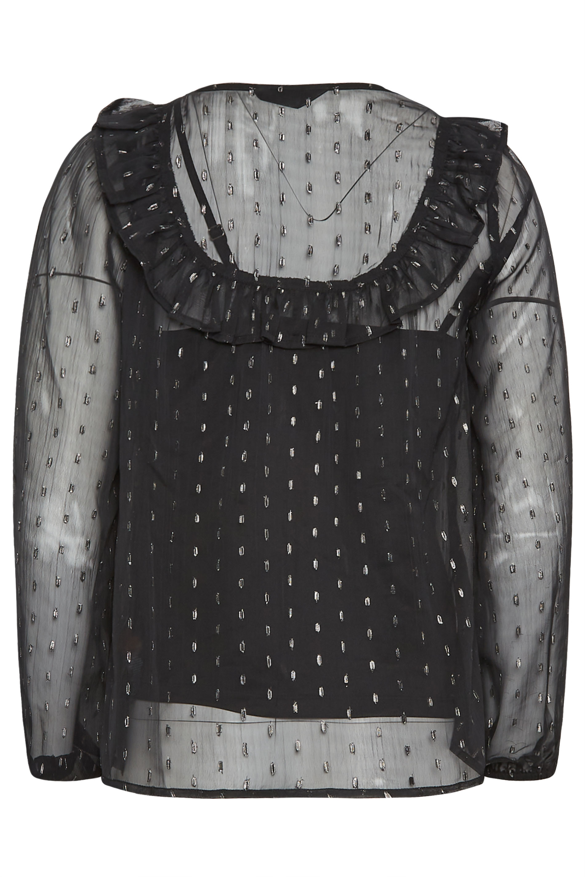 PixieGirl Black Metallic Spot Print Blouse | PixieGirl  7