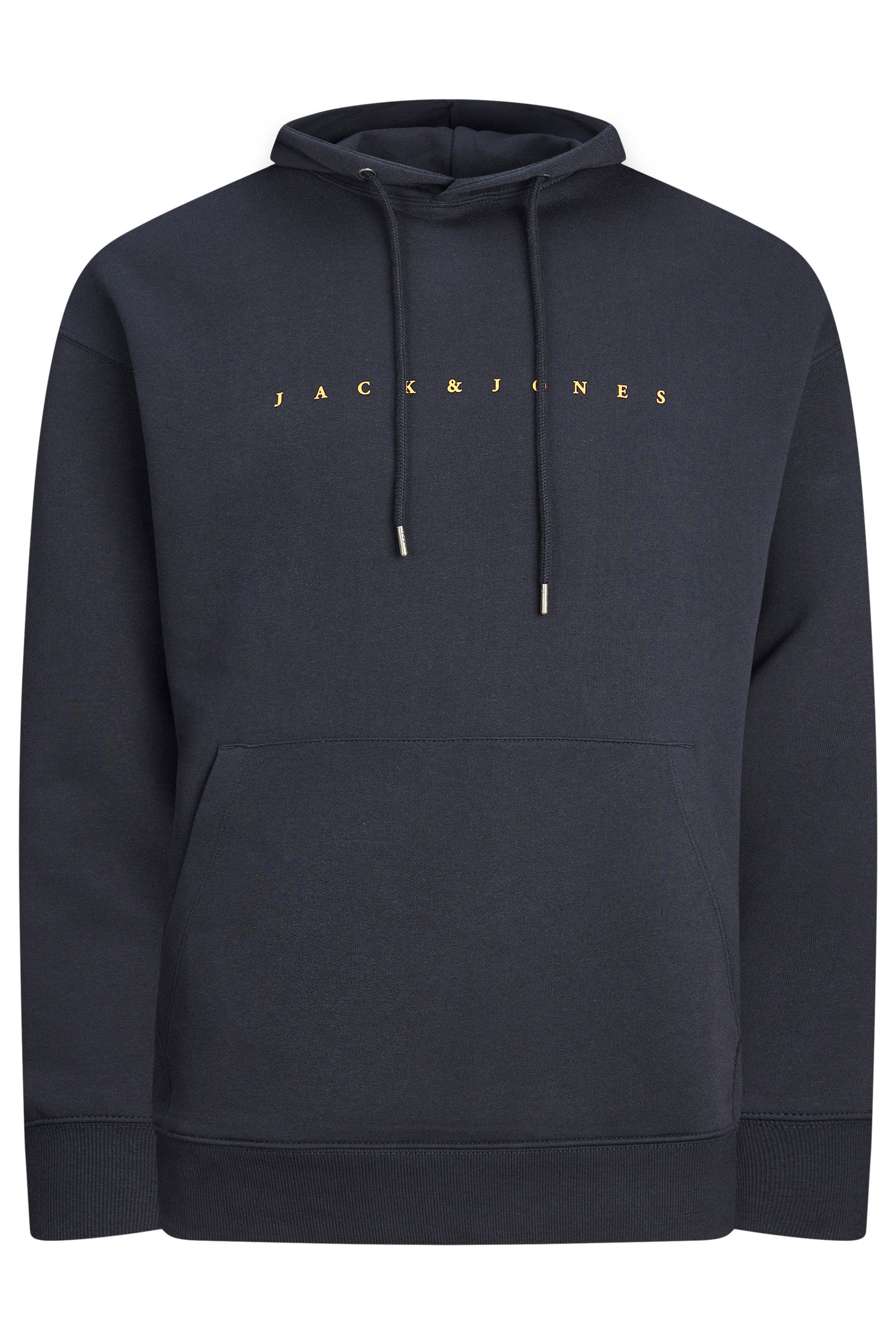 JACK & JONES Big & Tall Navy Blue Logo Hoodie | BadRhino 1