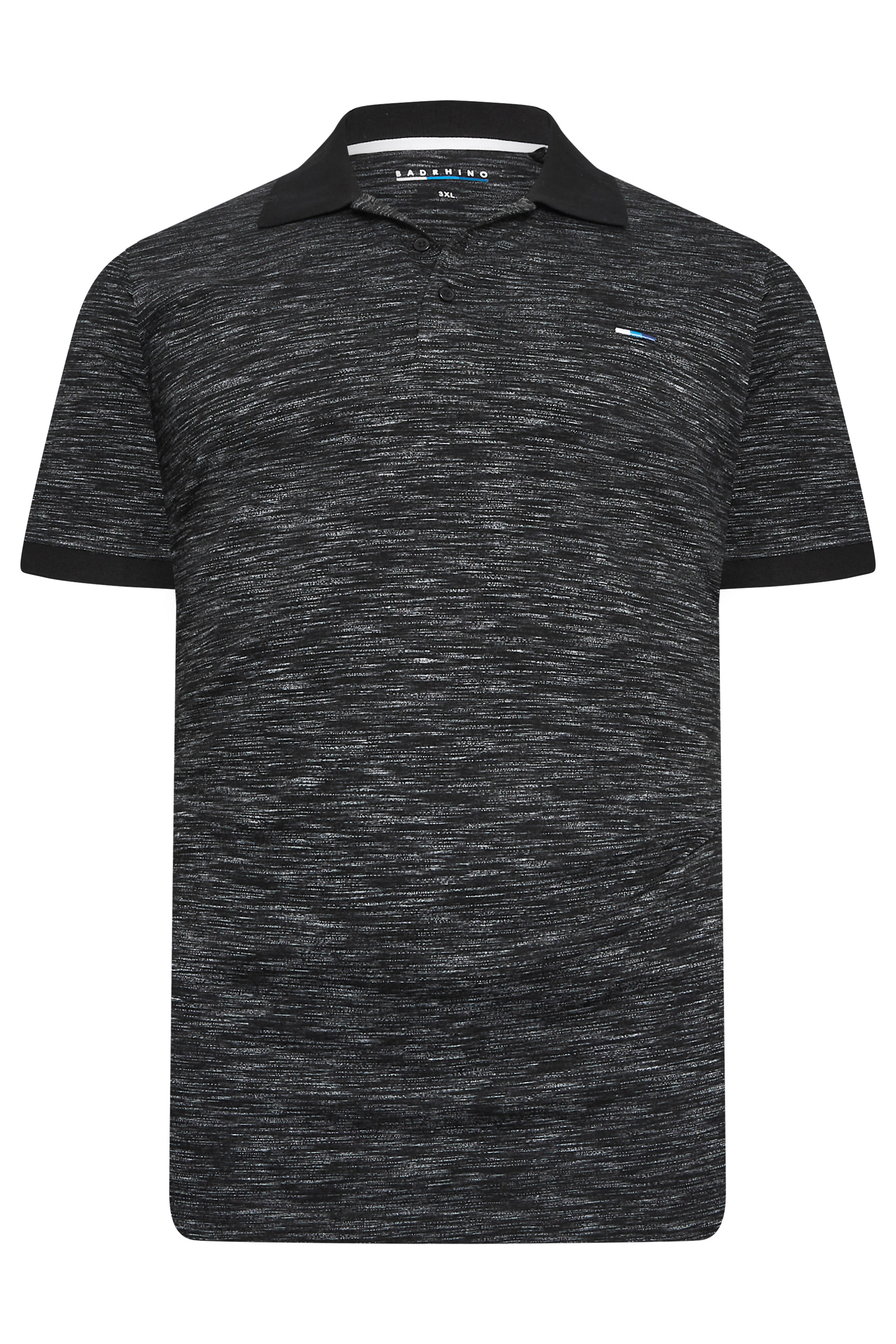 BadRhino Big & Tall Black Marl Polo Shirt | BadRhino 6