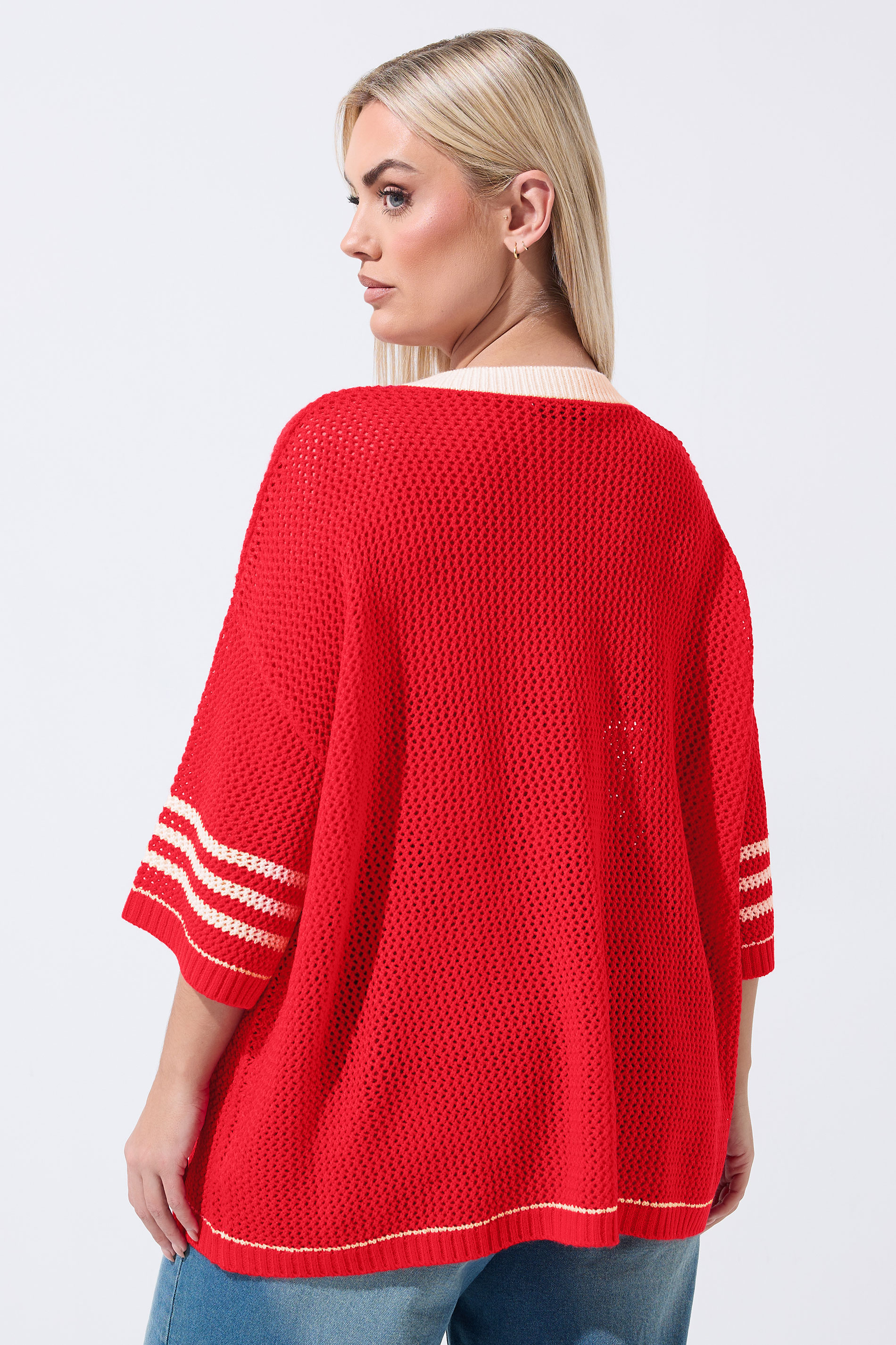 LIMITED COLLECTION Plus Size Red '87' Crochet Top | Yours Clothing 2