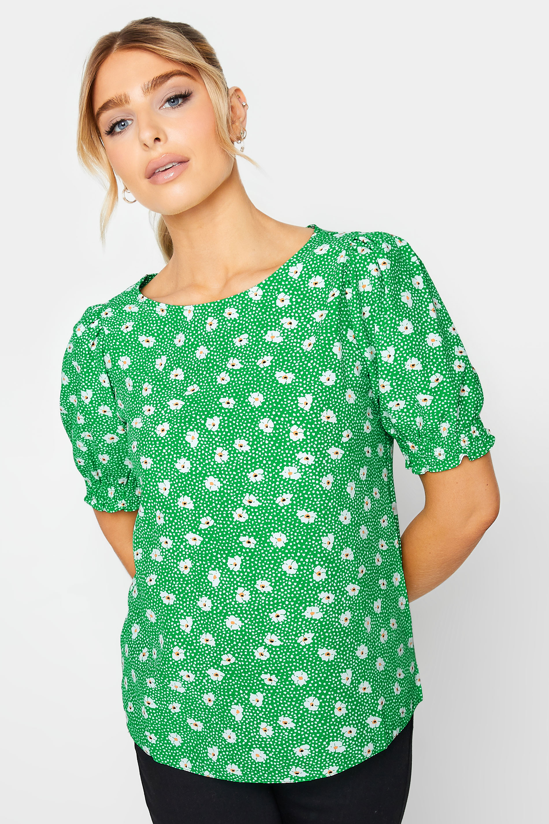 M&Co Green Daisy Print Blouse | M&Co 1