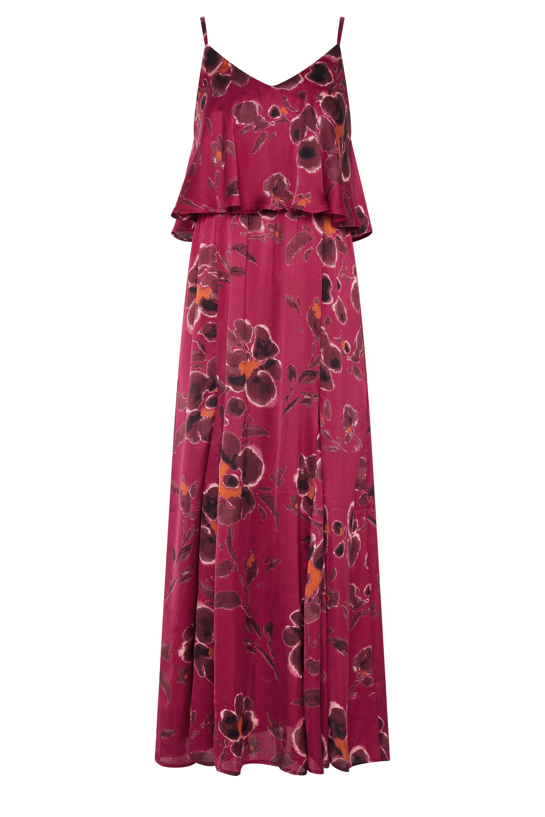 STAR Red Floral Satin Maxi Dress | StarByJM 5