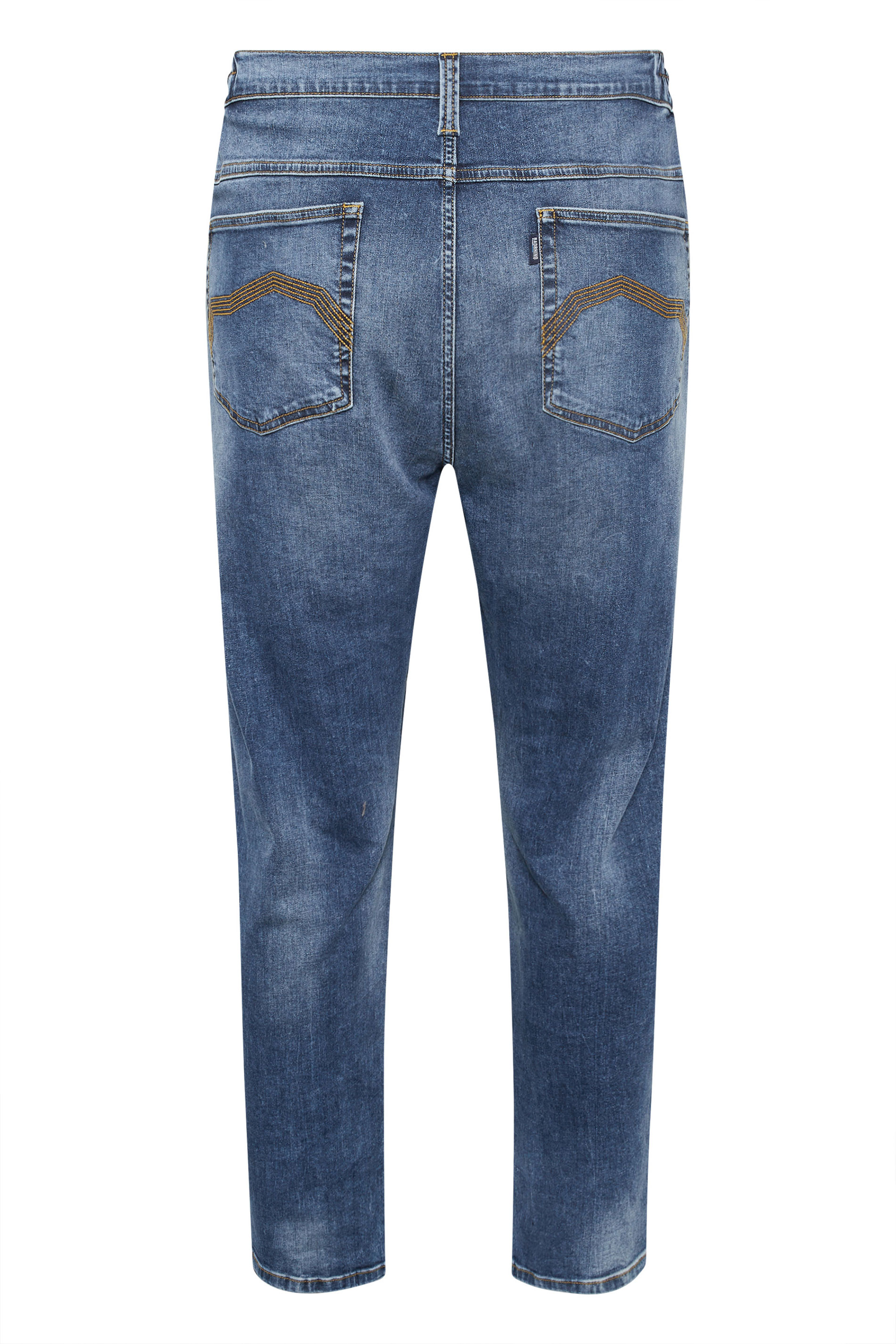 BadRhino Big & Tall Blue Washed Elasticated Waist Stretch Jeans | BadRhino 7