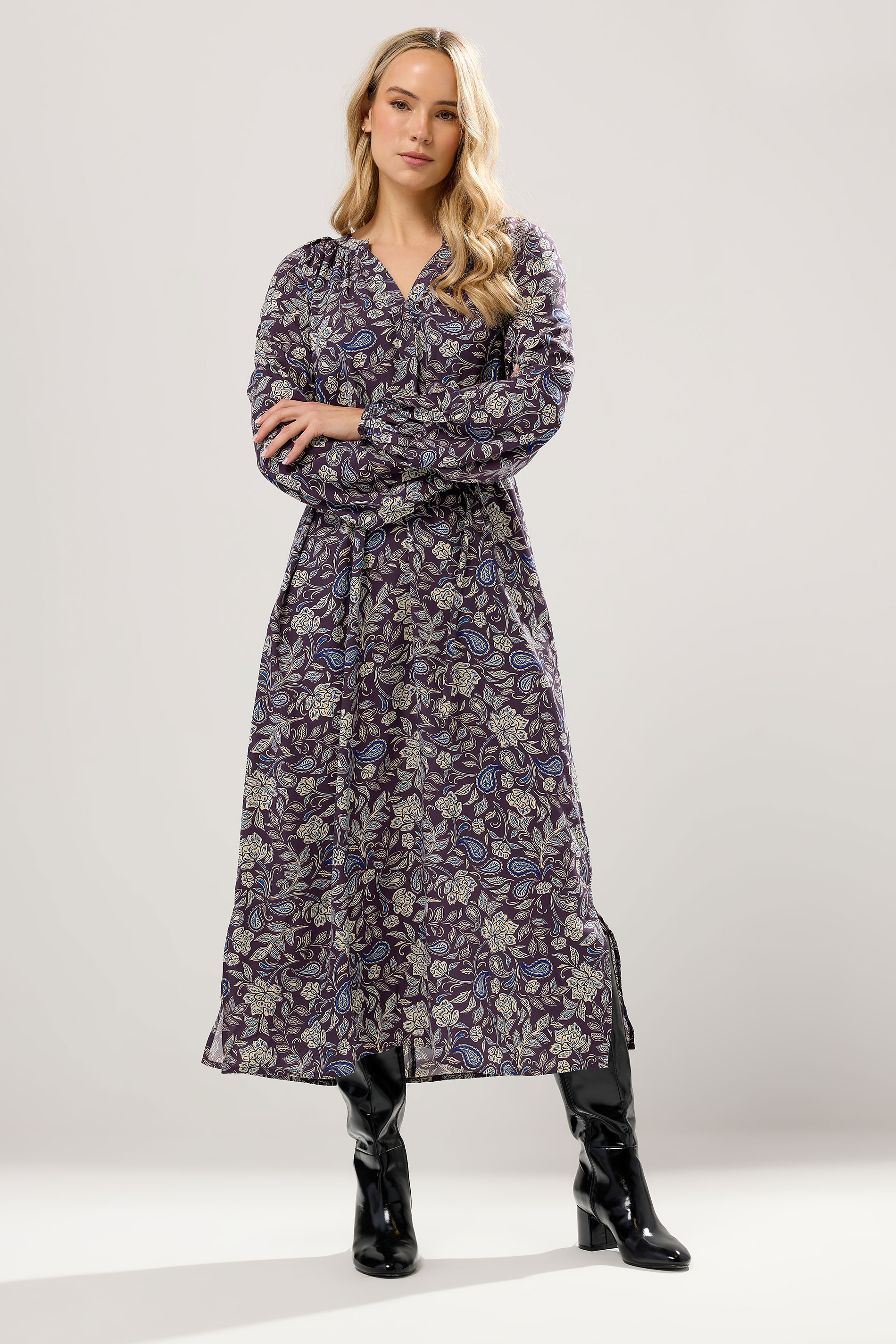 LTS Tall Purple Floral Maxi Dress | Long Tall Sally 1