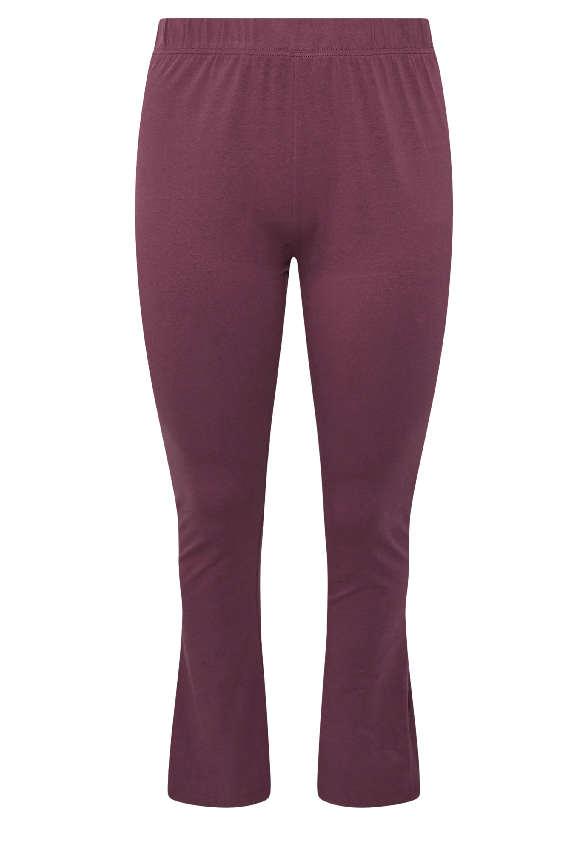 YOURS Plus Size Burgundy Red Flared Leggings | Yours Clothing 5