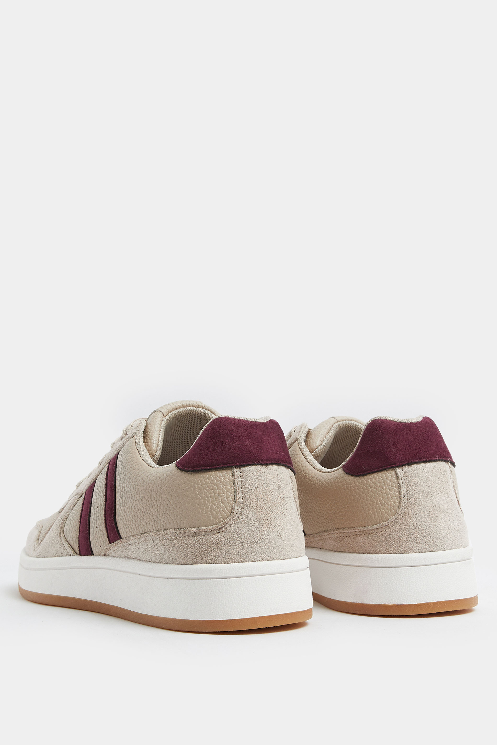 Natural Brown Padded Lace Up Trainers In Wide E Fit | YoursClothing 4