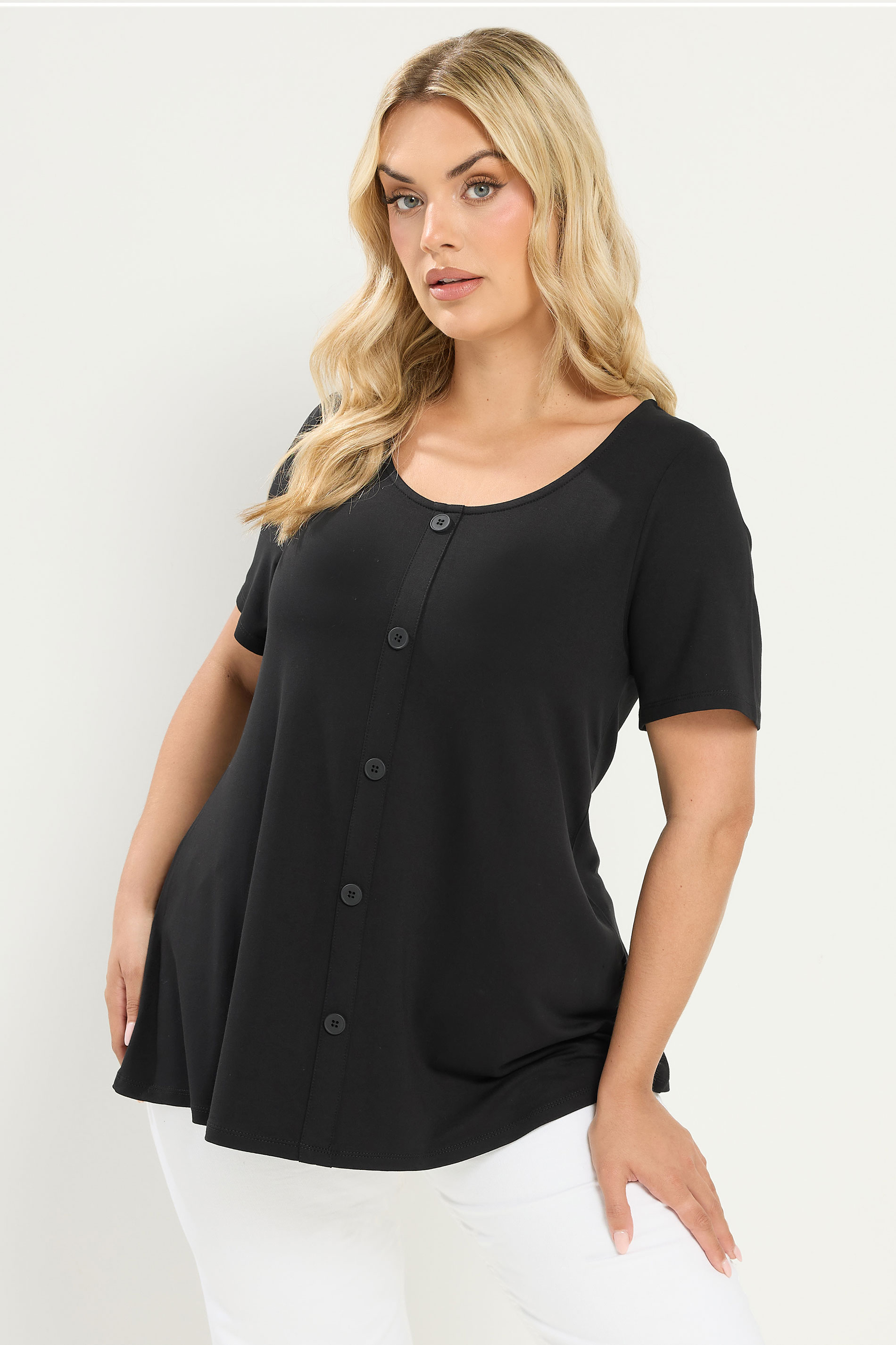 YOURS Plus Size Black Soft Touch Top | Yours Clothing 3