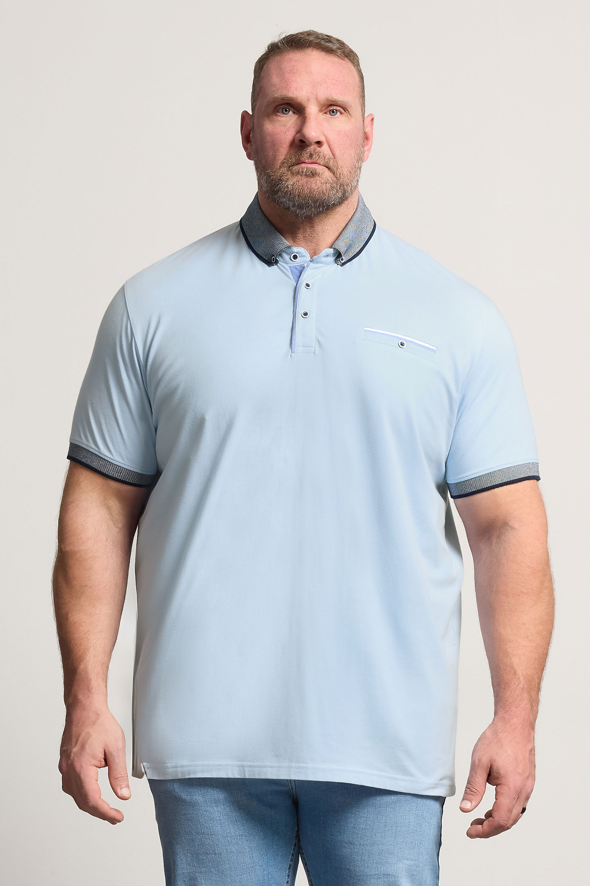 BadRhino Big & Tall Blue Chambray Pocket Polo Shirt | BadRhino 2