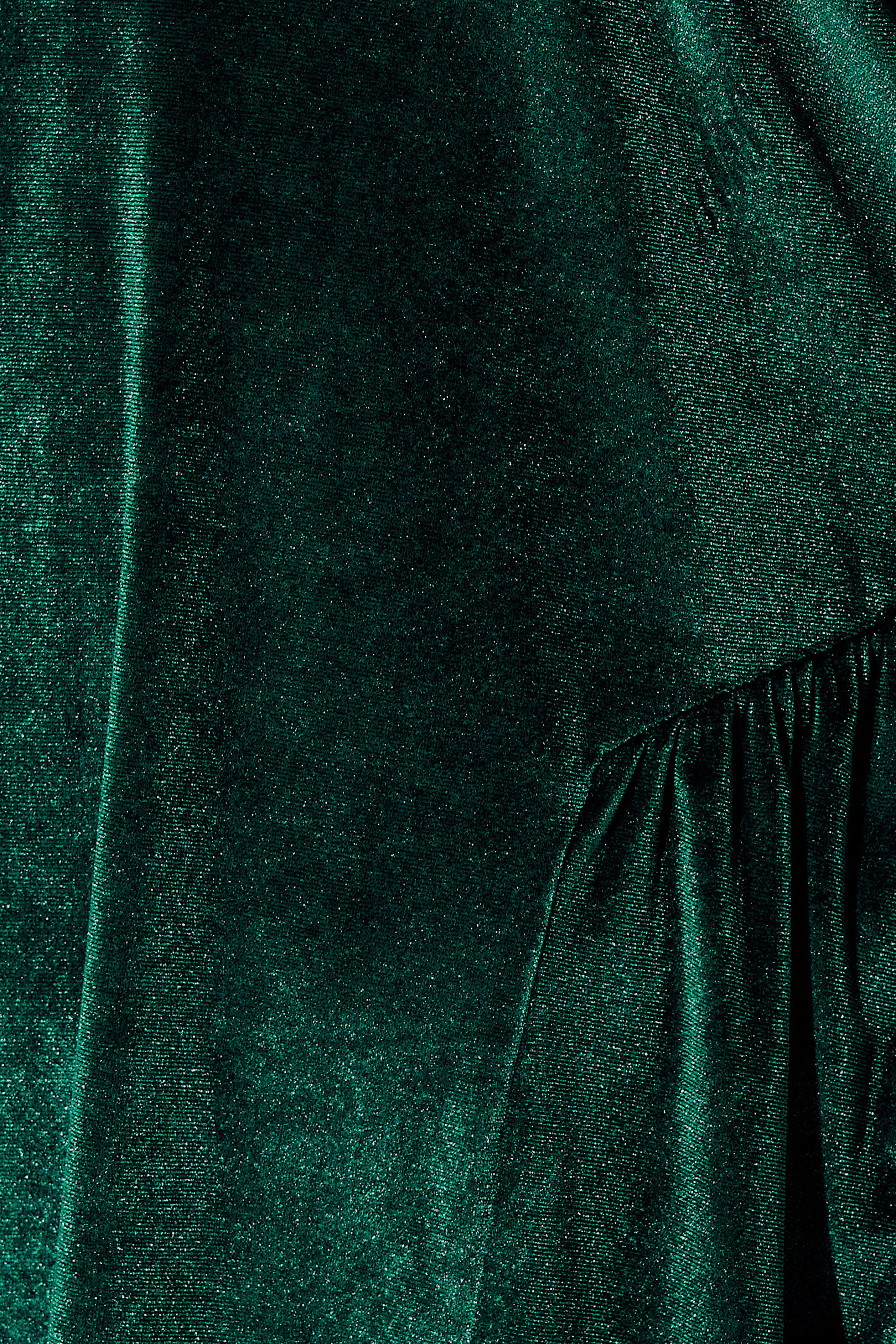 LIMITED COLLECTION Plus Size Forest Green Velvet Skater Dress | Yours Clothing 4