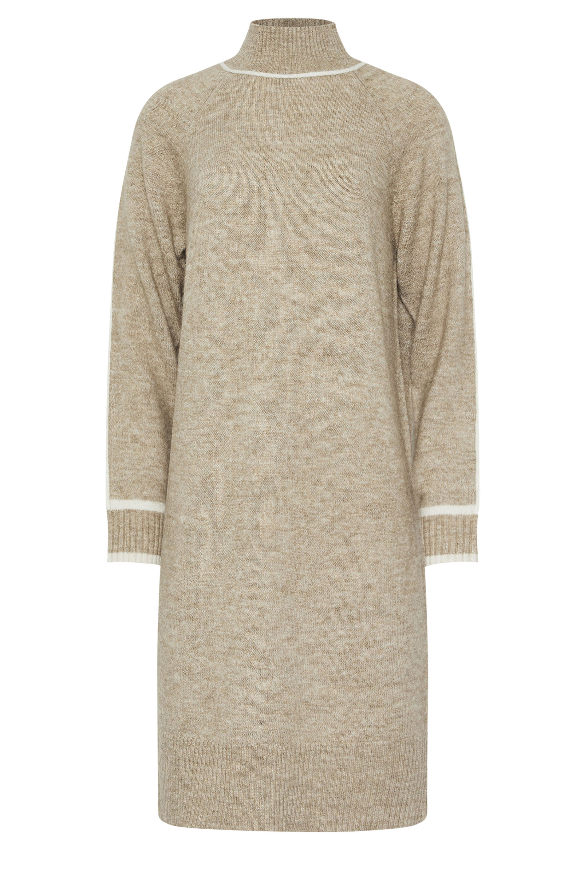 LTS Tall Beige Brown Contrast Trim Jumper Dress | Long Tall Sally 6