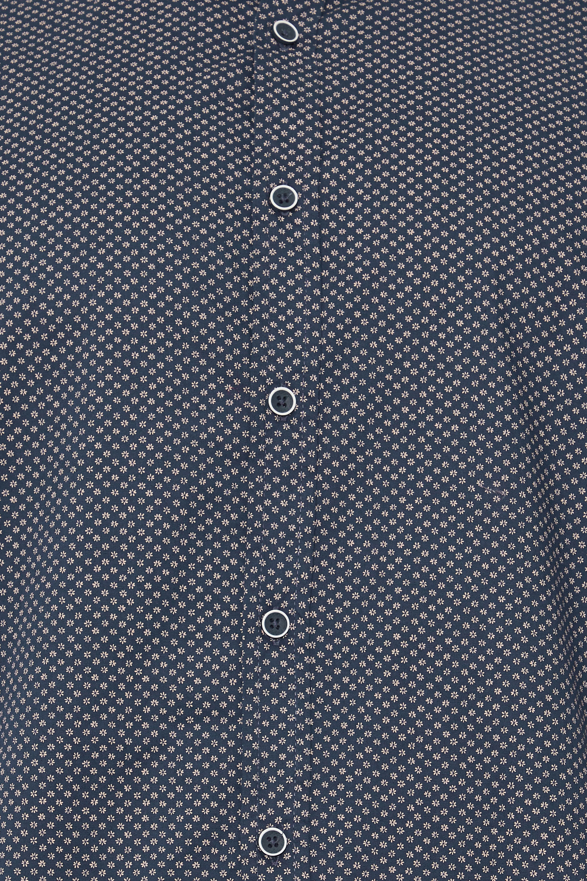 D555 Big & Tall Navy Blue Micro Spot Print Button Shirt | BadRhino 1