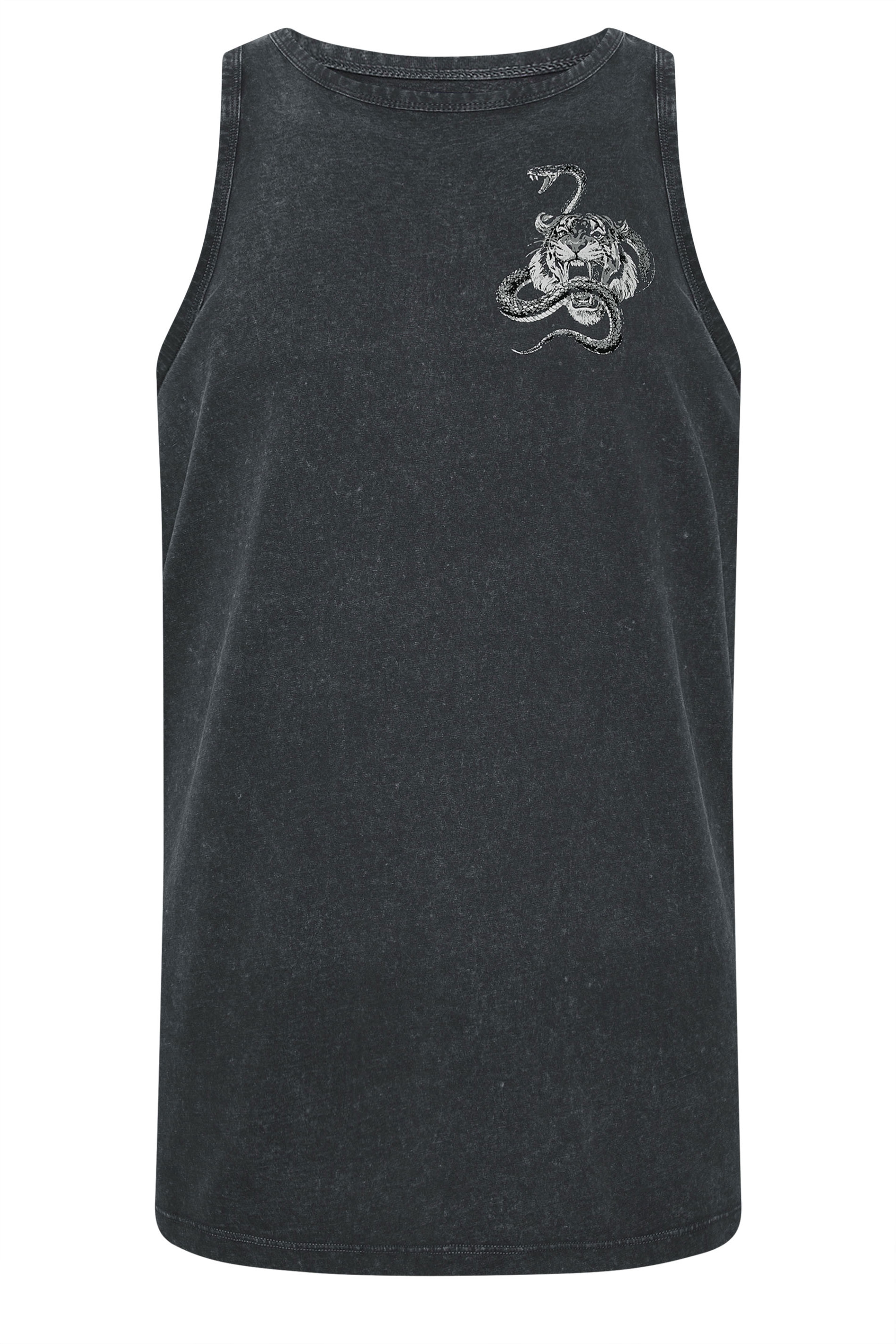 BadRhino Big & Tall Black Acid Wash Graphic Vest | BadRhino 6