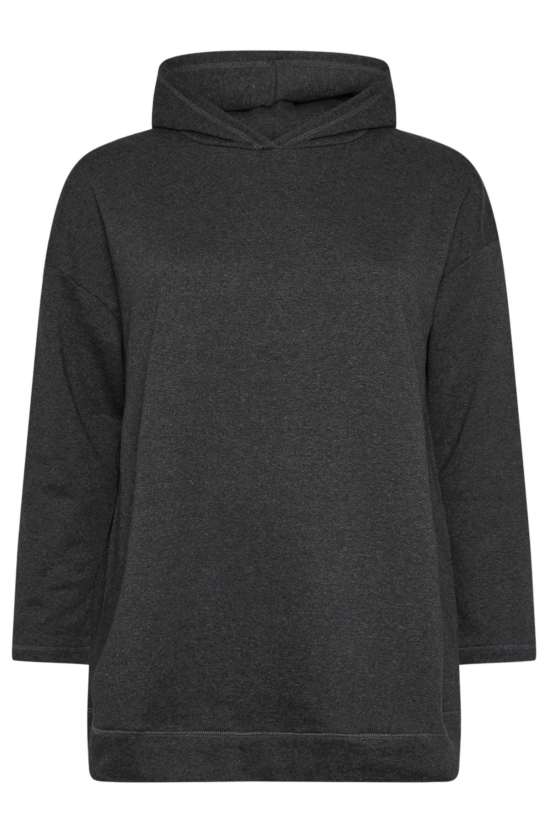 YOURS Plus Size Grey Seam Detail Hoodie | Yours Clothing 5