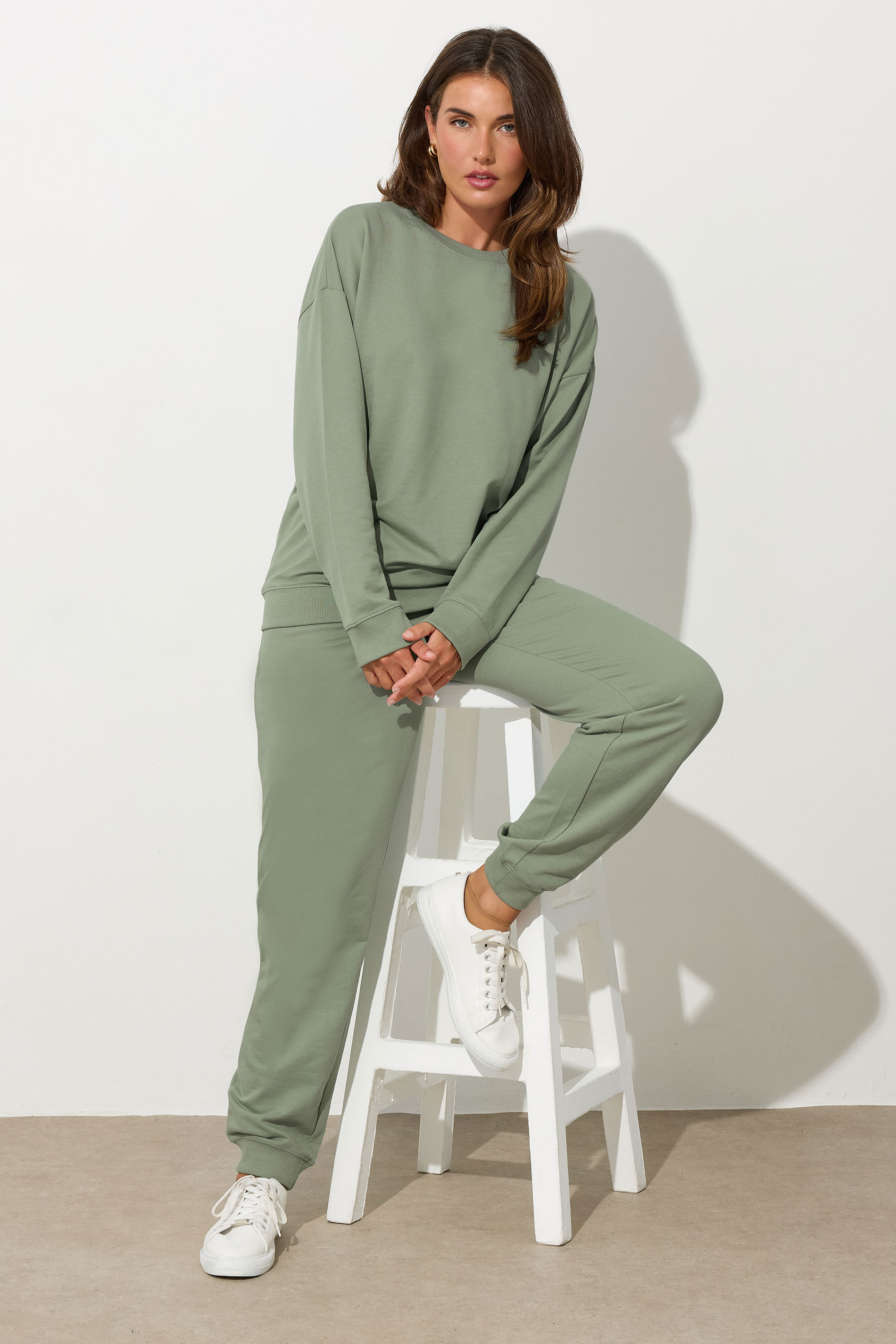 LTS Tall Sage Green Crew Neck Sweatshirt | Long Tall Sally 1