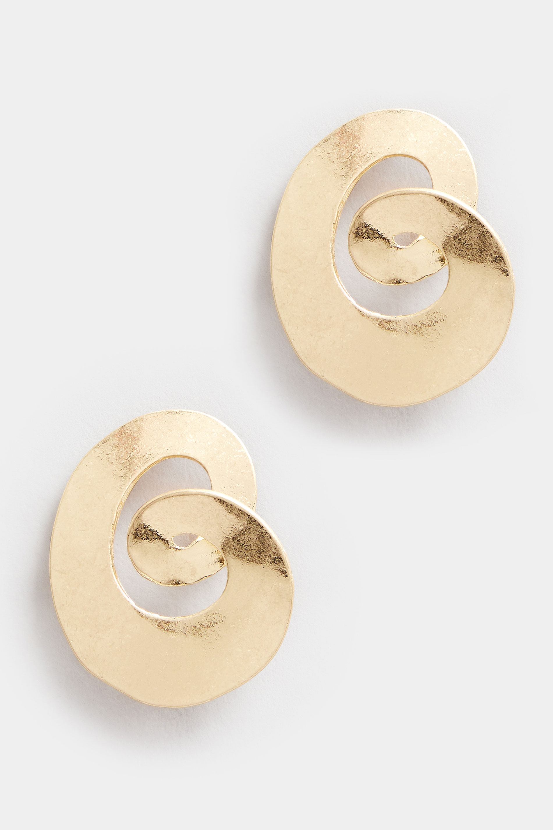 Gold Tone Swirl Stud Earrings | Yours Clothing 3