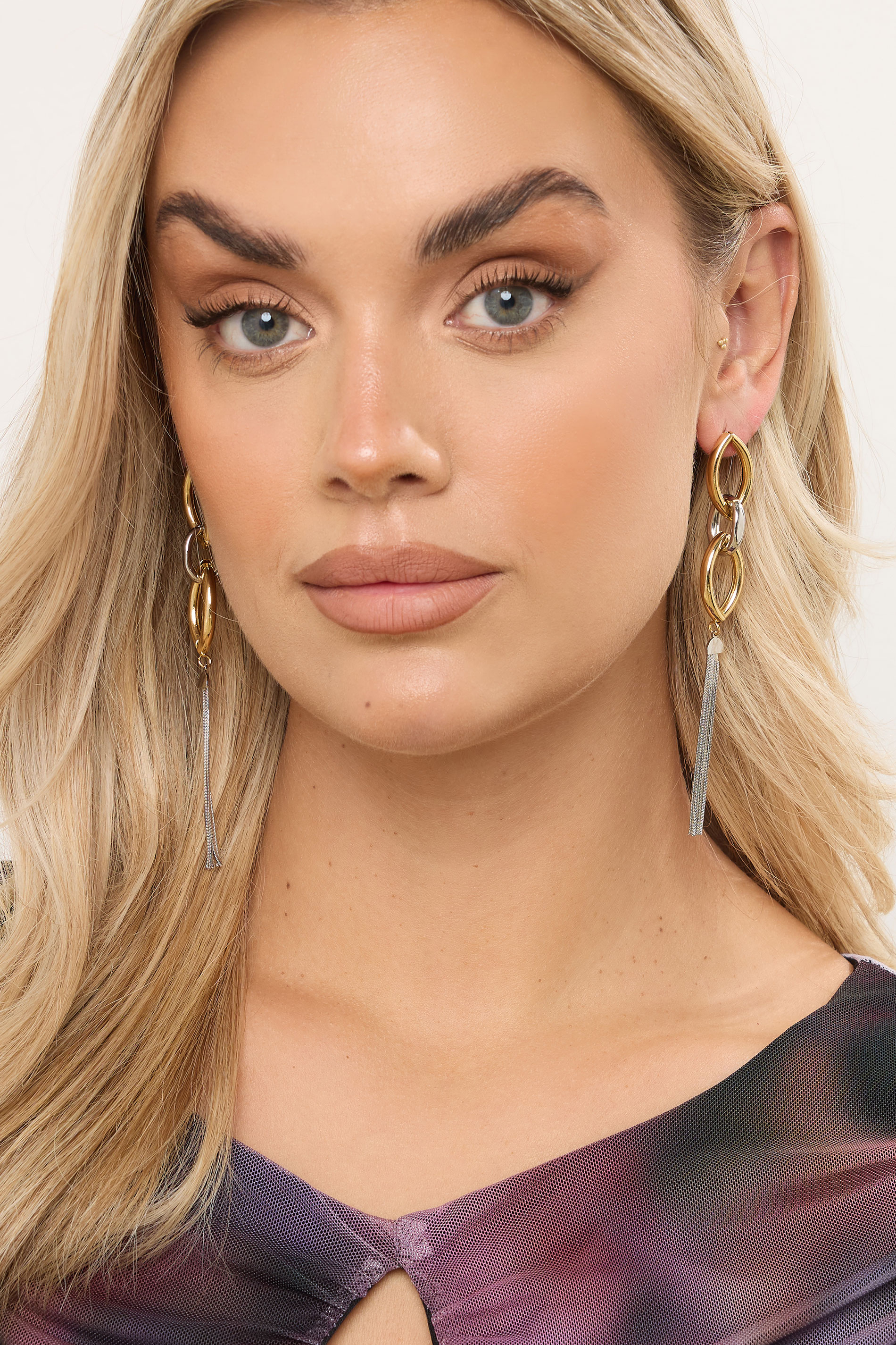 Women's Silver Yours Tone Mixed Metal Long Tassel Earrings Size One Size