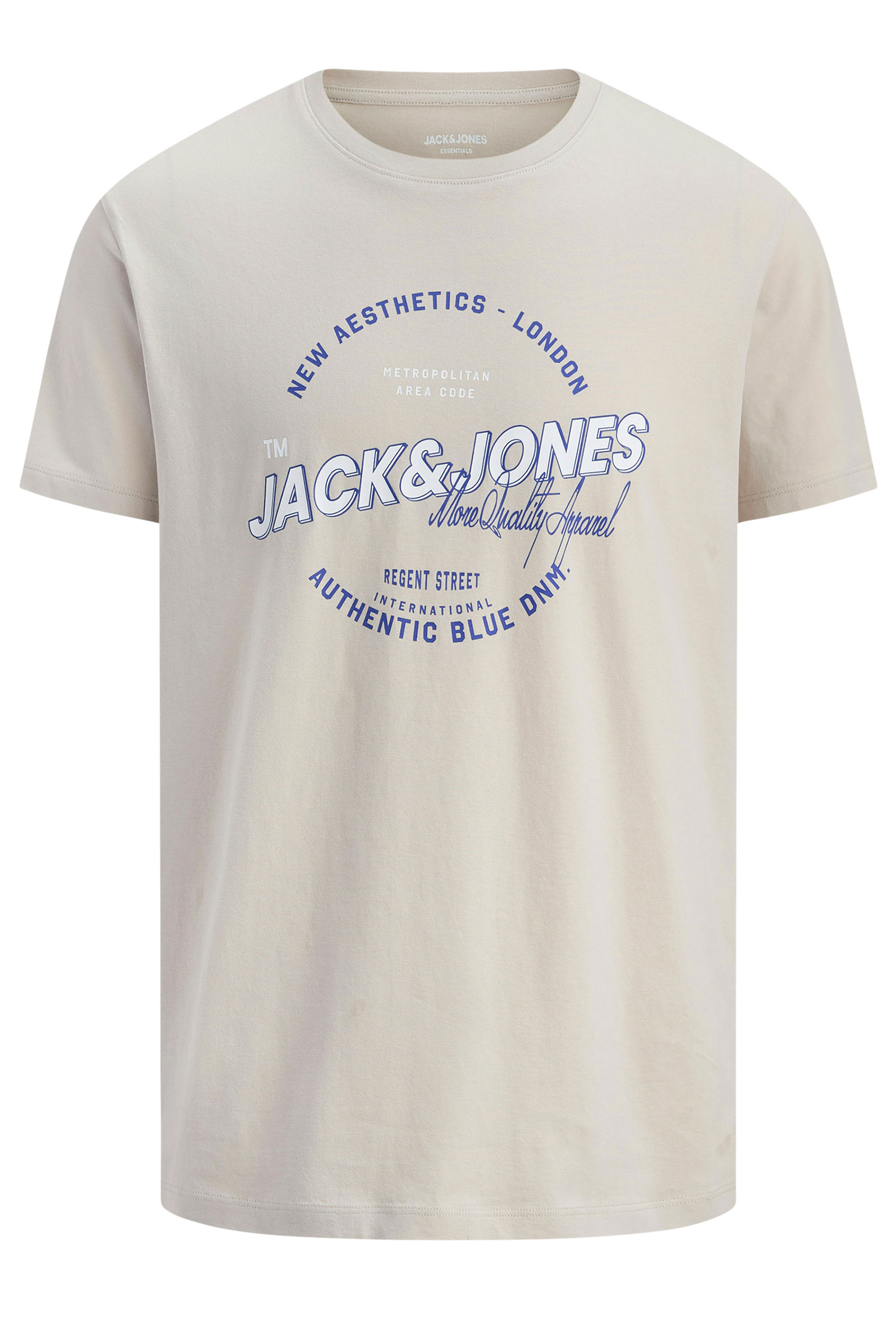 JACK & JONES Big & Tall Moonbeam White Graphic T-Shirt | BadRhino 2