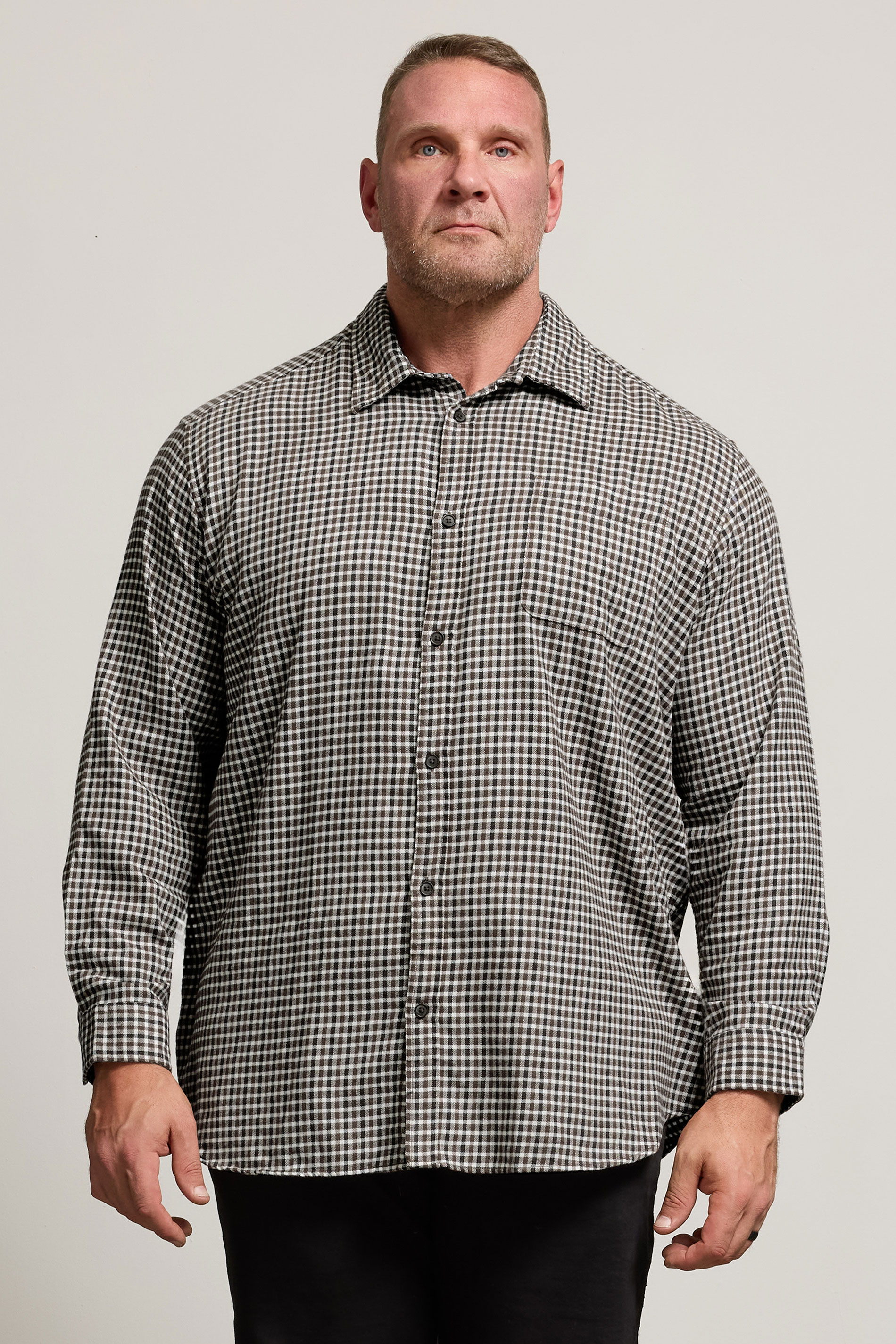 JACK & JONES Big & Tall Navy Blue Mini Check Shirt | BadRhino 3