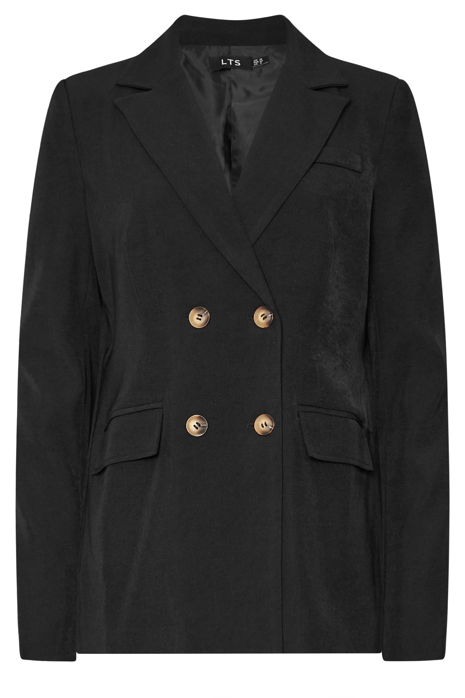 LTS Tall Black Double Breasted Blazer Jacket | Long Tall Sally 7