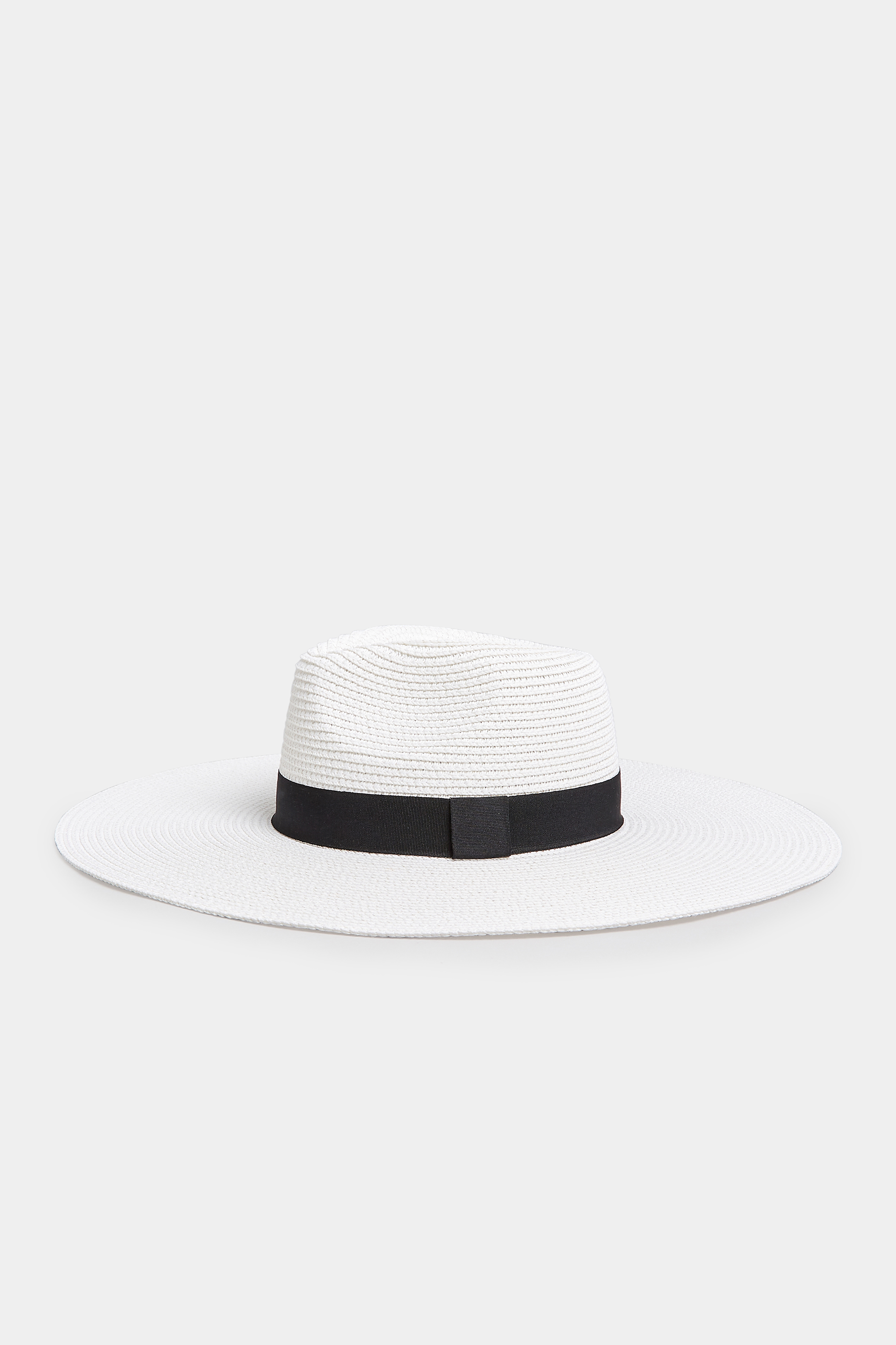 White Wide Brim Straw Fedora Hat | Yours Clothing  2