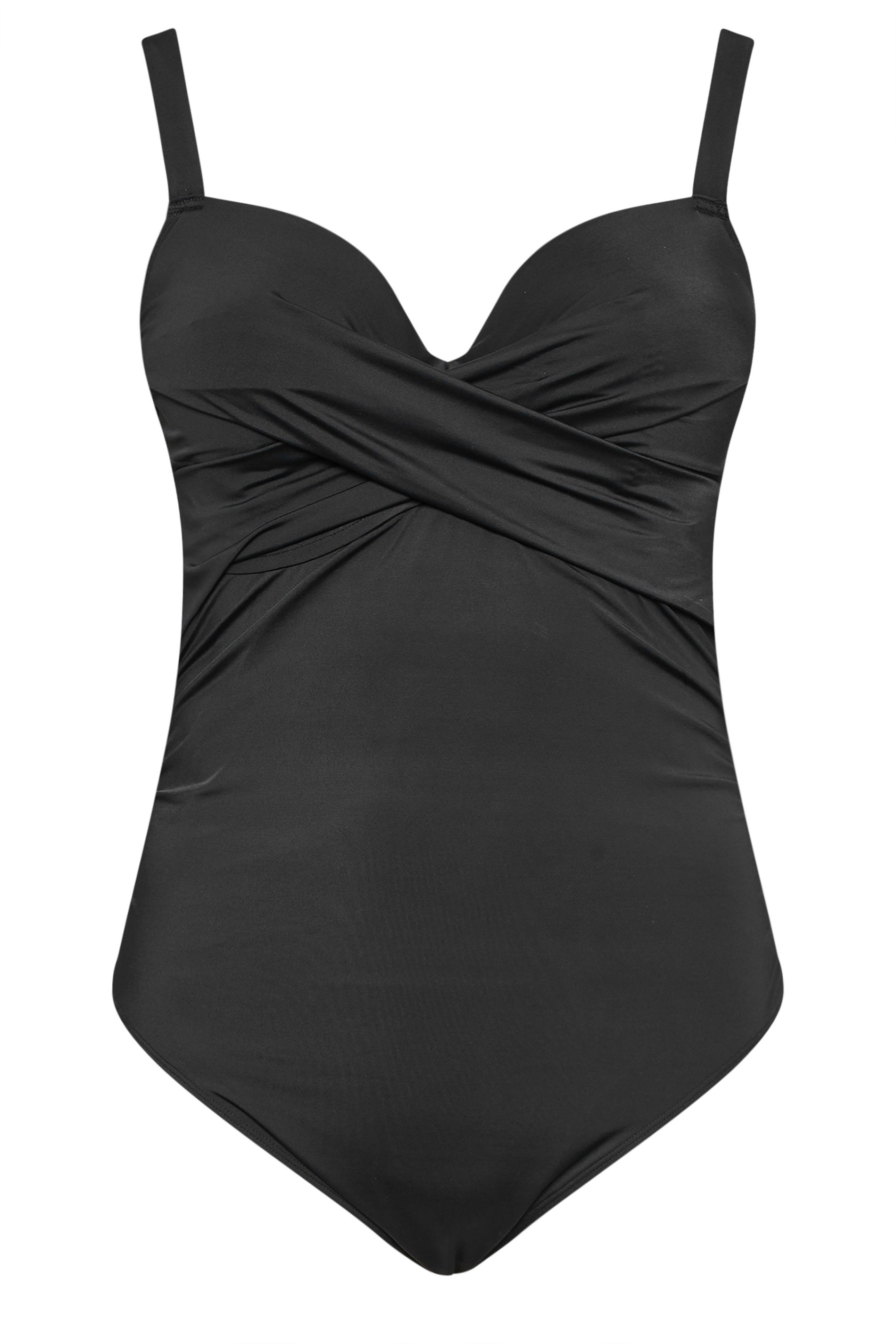 YOURS Plus Size Black Twist Front Premium Underwired Swimsuit | Yours Clothing 7