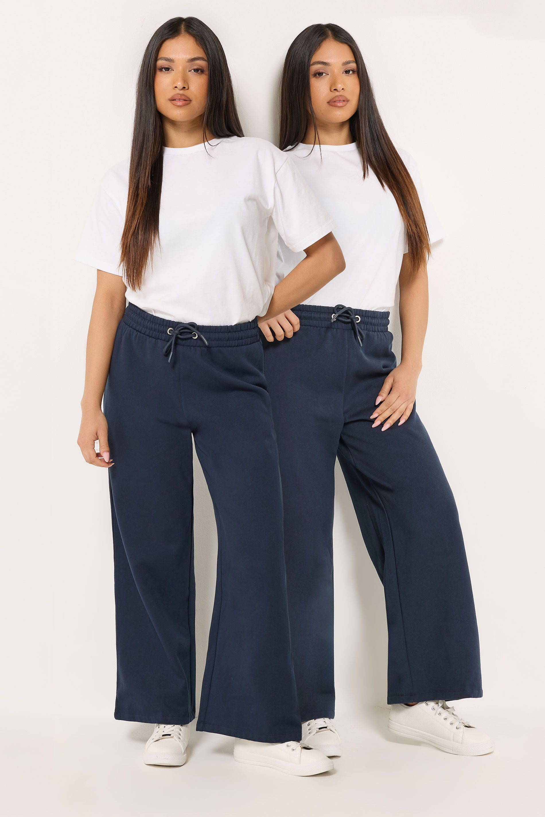 M&Co Petite 2 PACK Navy Blue Wide Leg Joggers | M&Co 1
