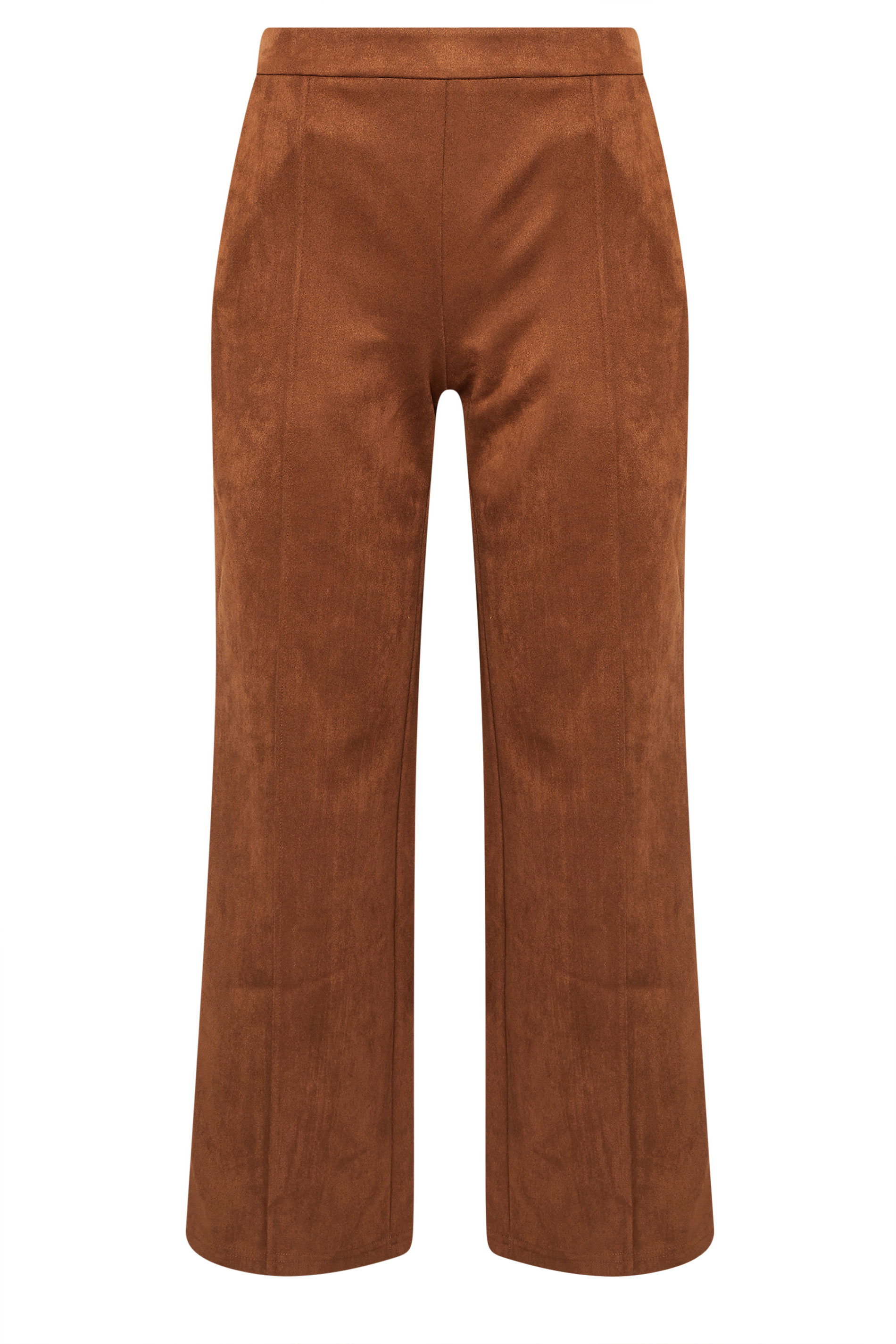 PixieGirl Petite Women's Tan Brown Suedette Wide Leg Trousers | Pixie Girl 6