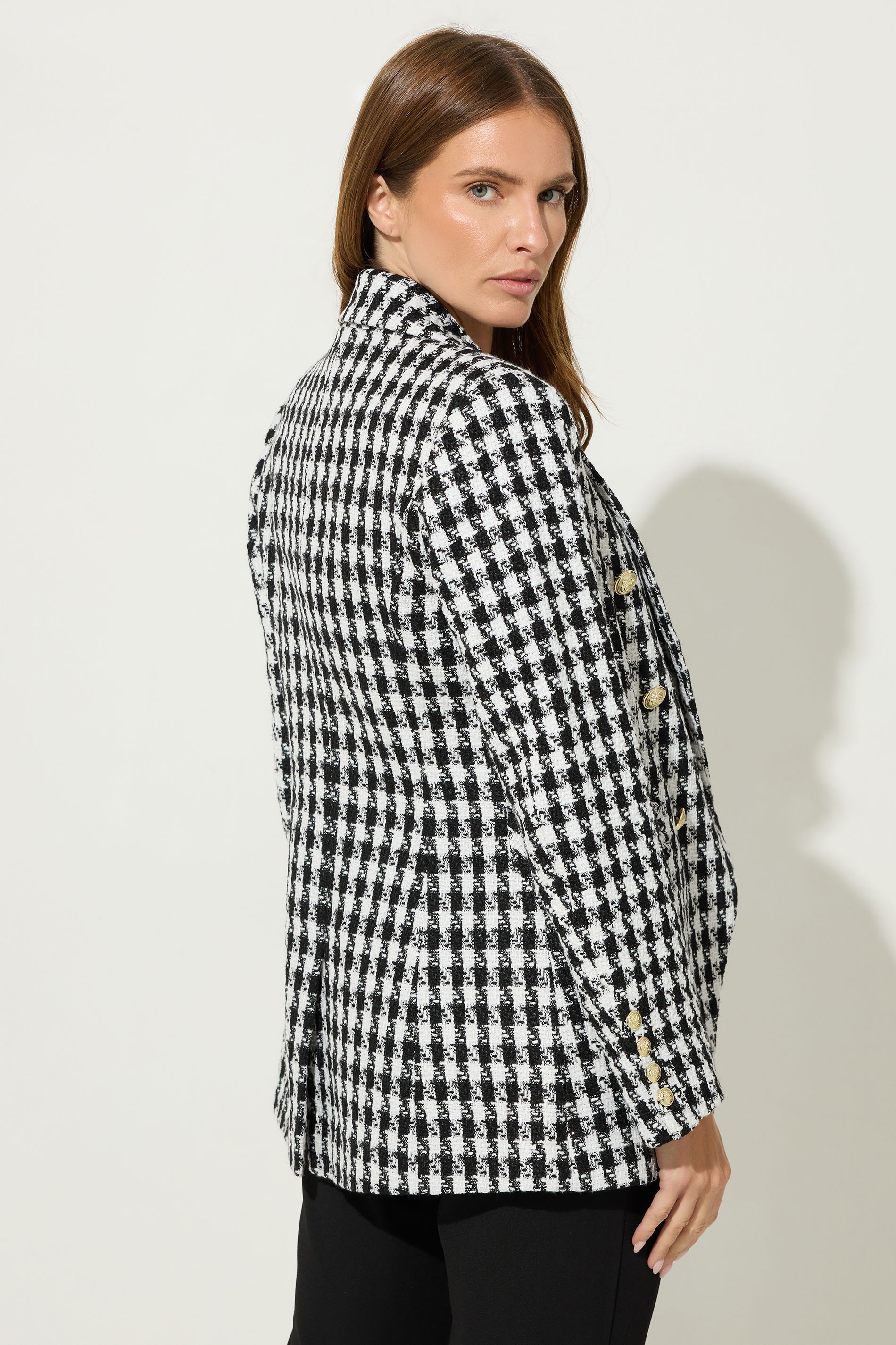 STAR Black Checked Double Breasted Blazer | StarByJM 4