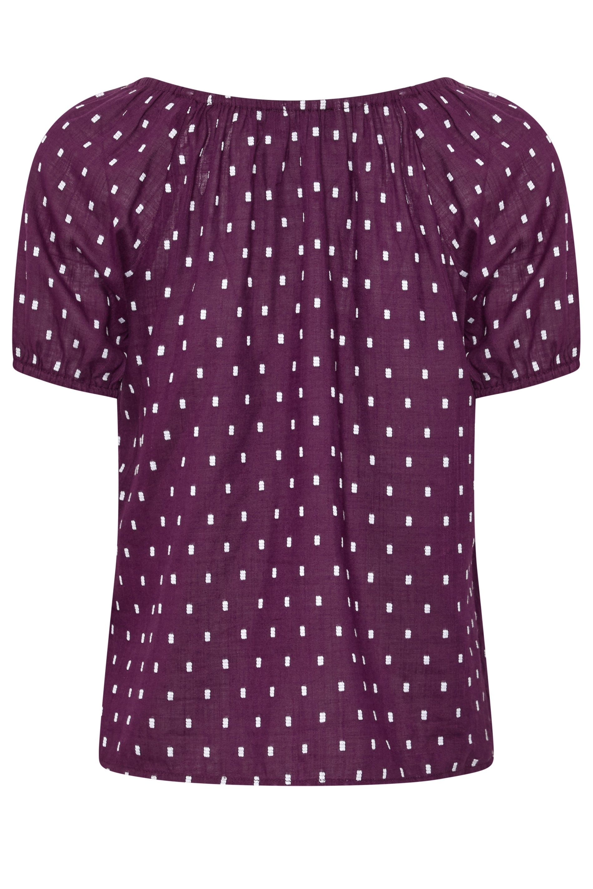 M&Co Petite Women's Purple Dobby Button Blouse | M&Co 6