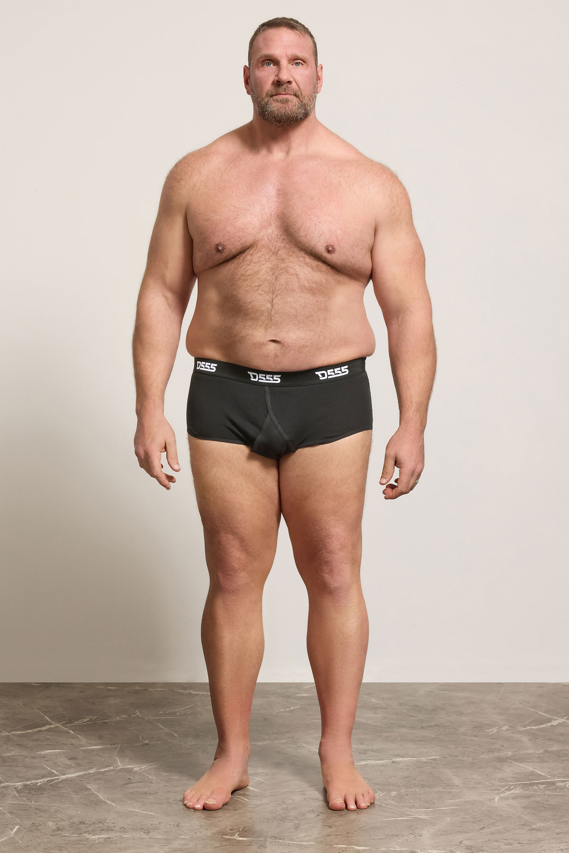 D555 2 PACK Big & Tall Black Branded Front Cotton Briefs | BadRhino 2