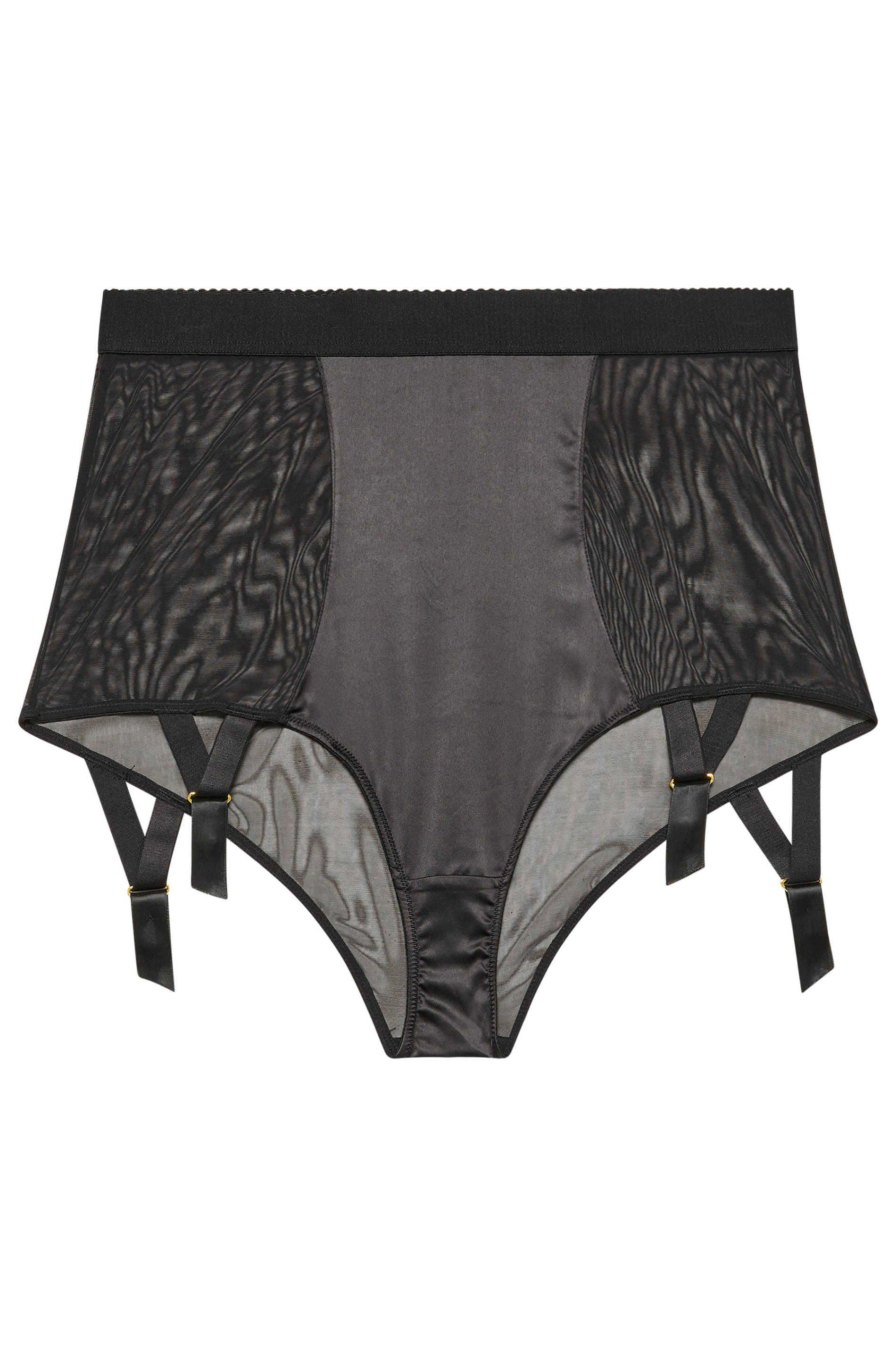 PLAYFUL PROMISES Black Candace Mesh Suspender Brief | Yours Clothing 8
