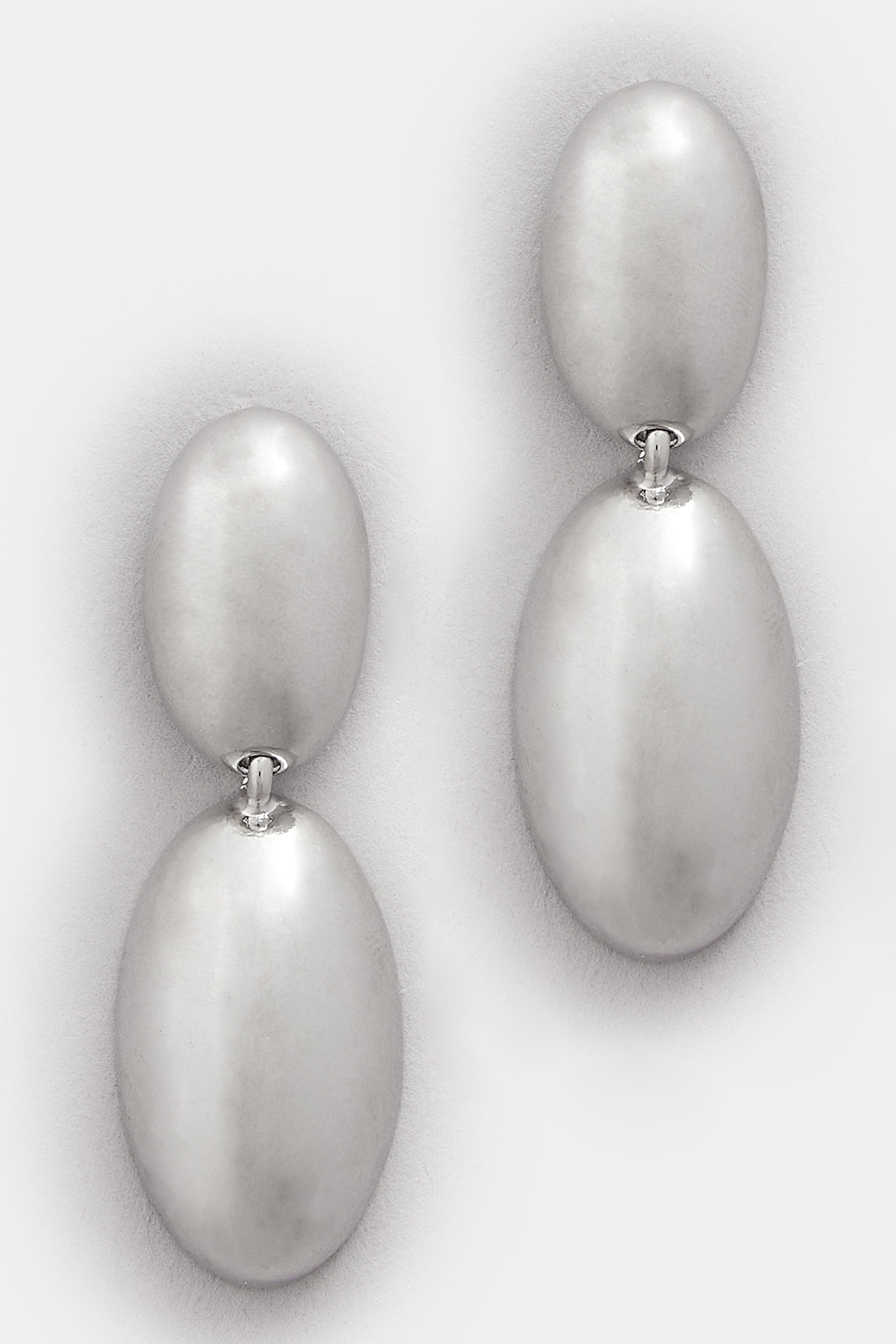 Silver Tone Polished Drop Earrings | Yours Clothing 3