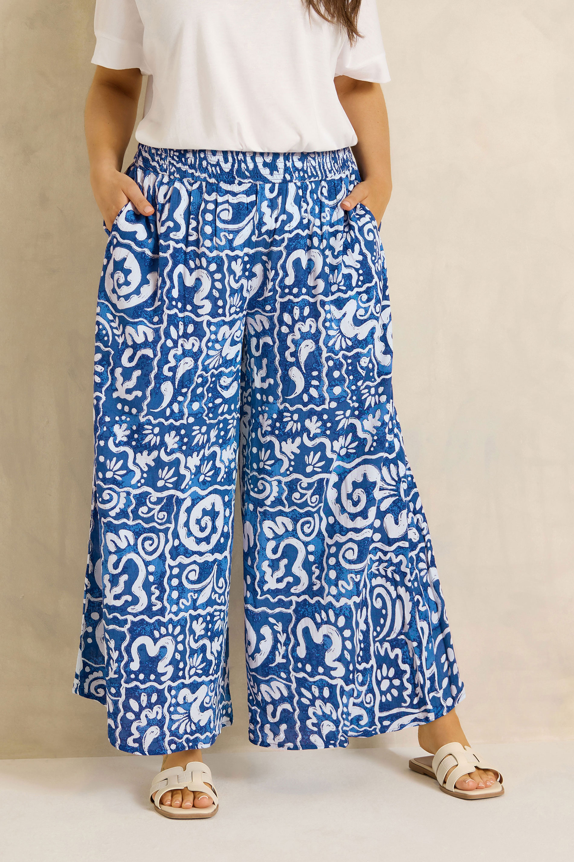 EVANS Plus Size Blue Abstract Print Set | Evans 5