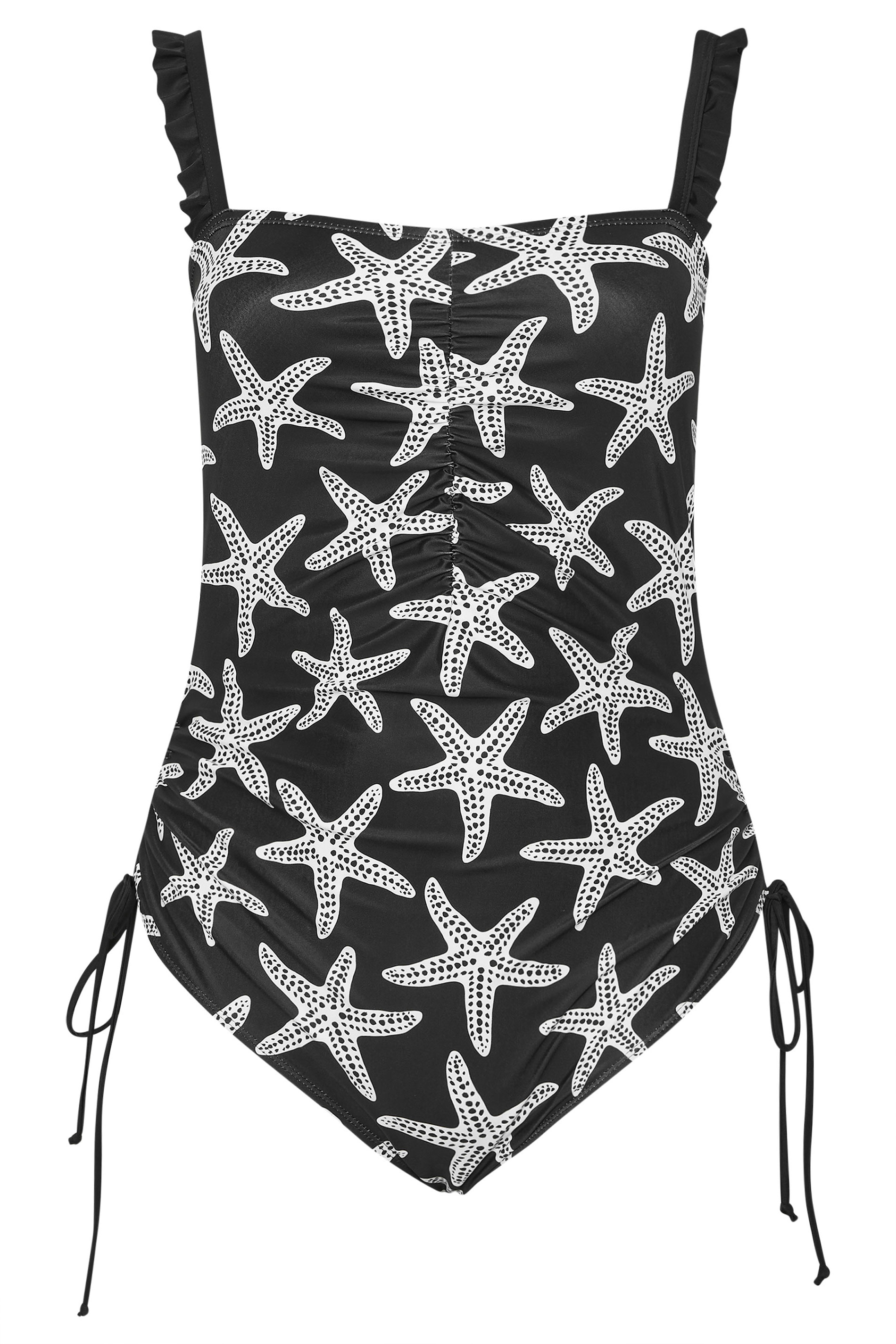 YOURS Plus Size Black Starfish Print Swimsuit | Yours Clothing 6