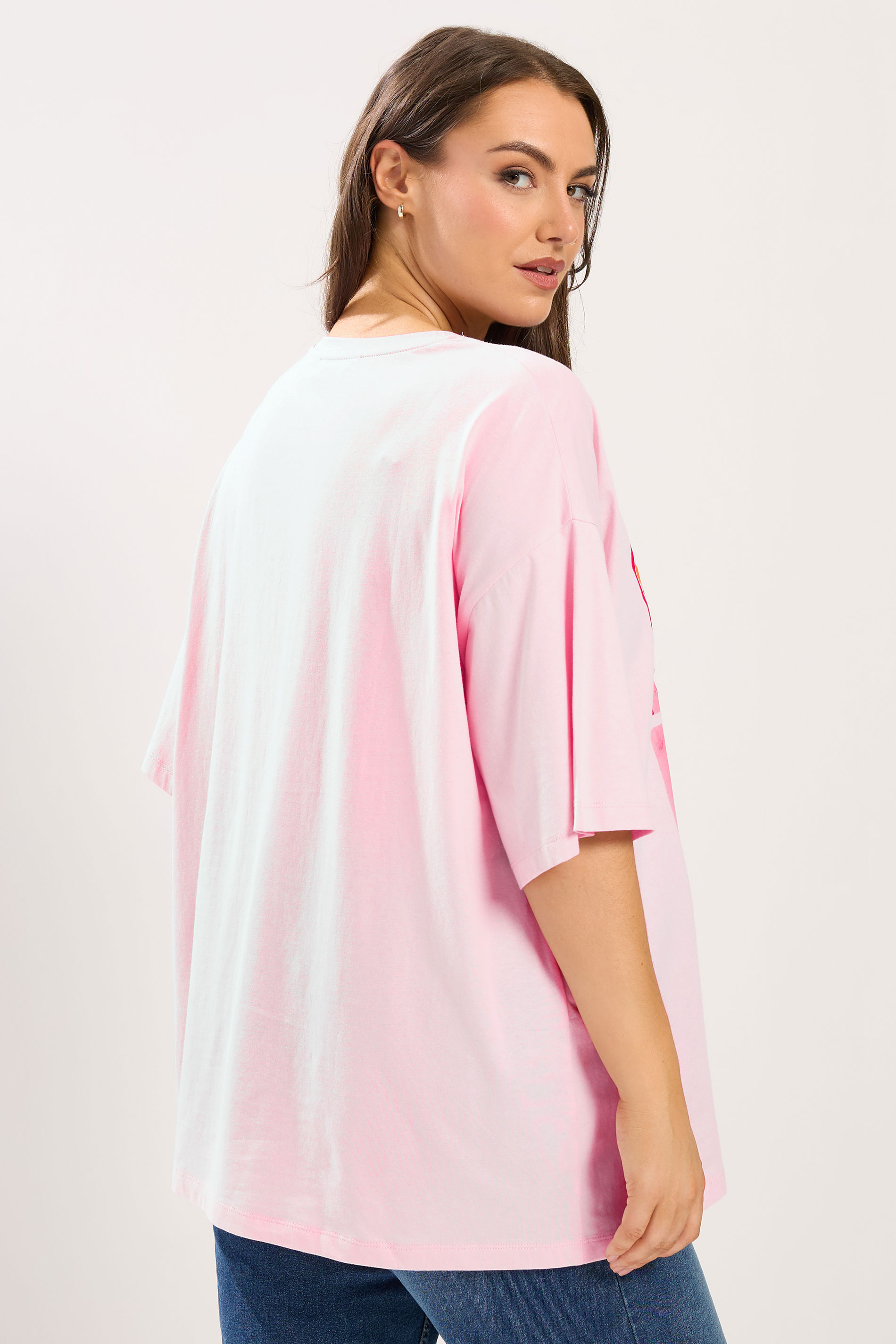YOURS Plus Size Pink Dessert Relaxed Graphic T-Shirt | Yours Clothing 2