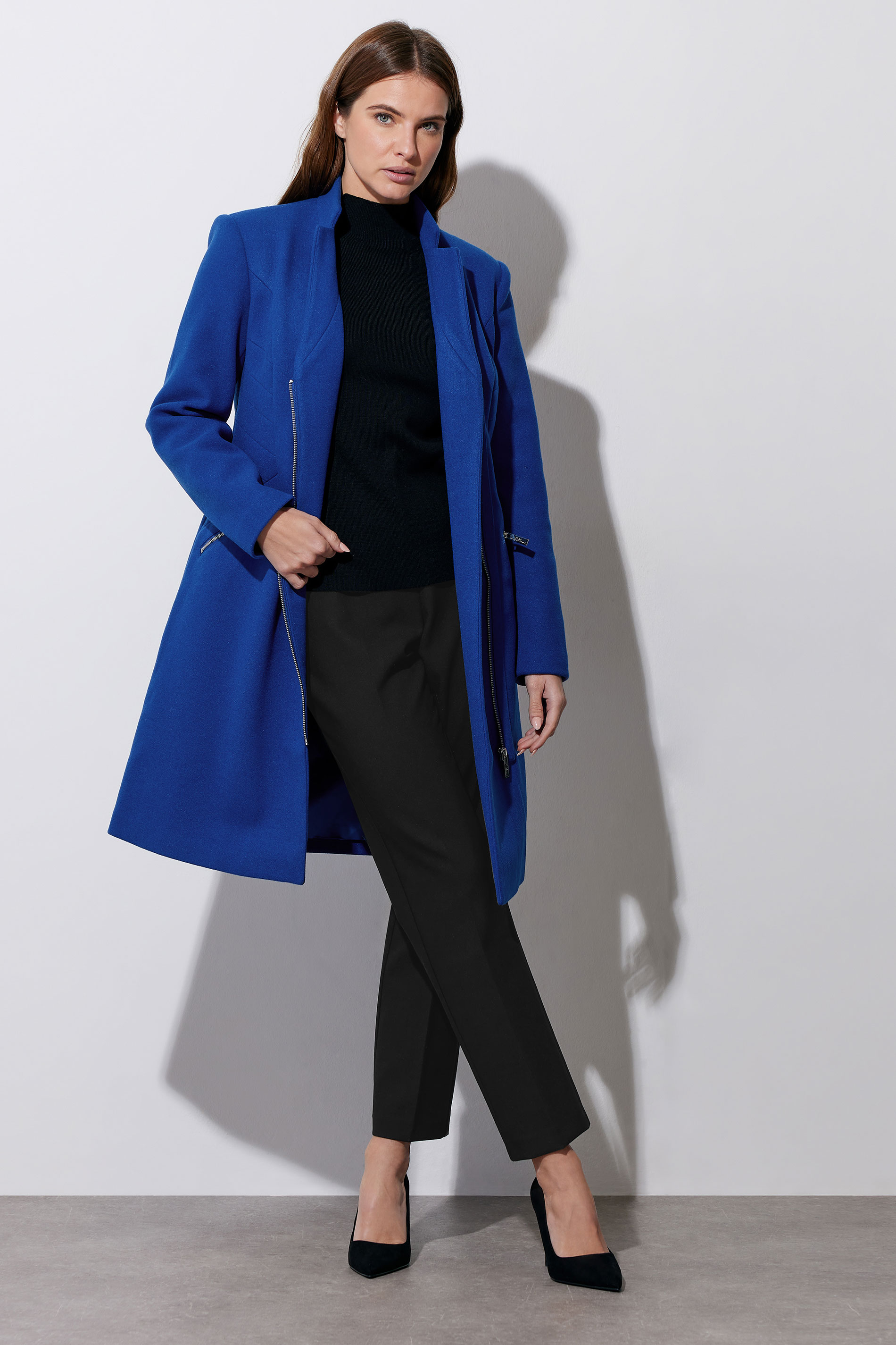 STAR Cobalt Blue Zip Detail Tailored Coat | STAR x JM 1