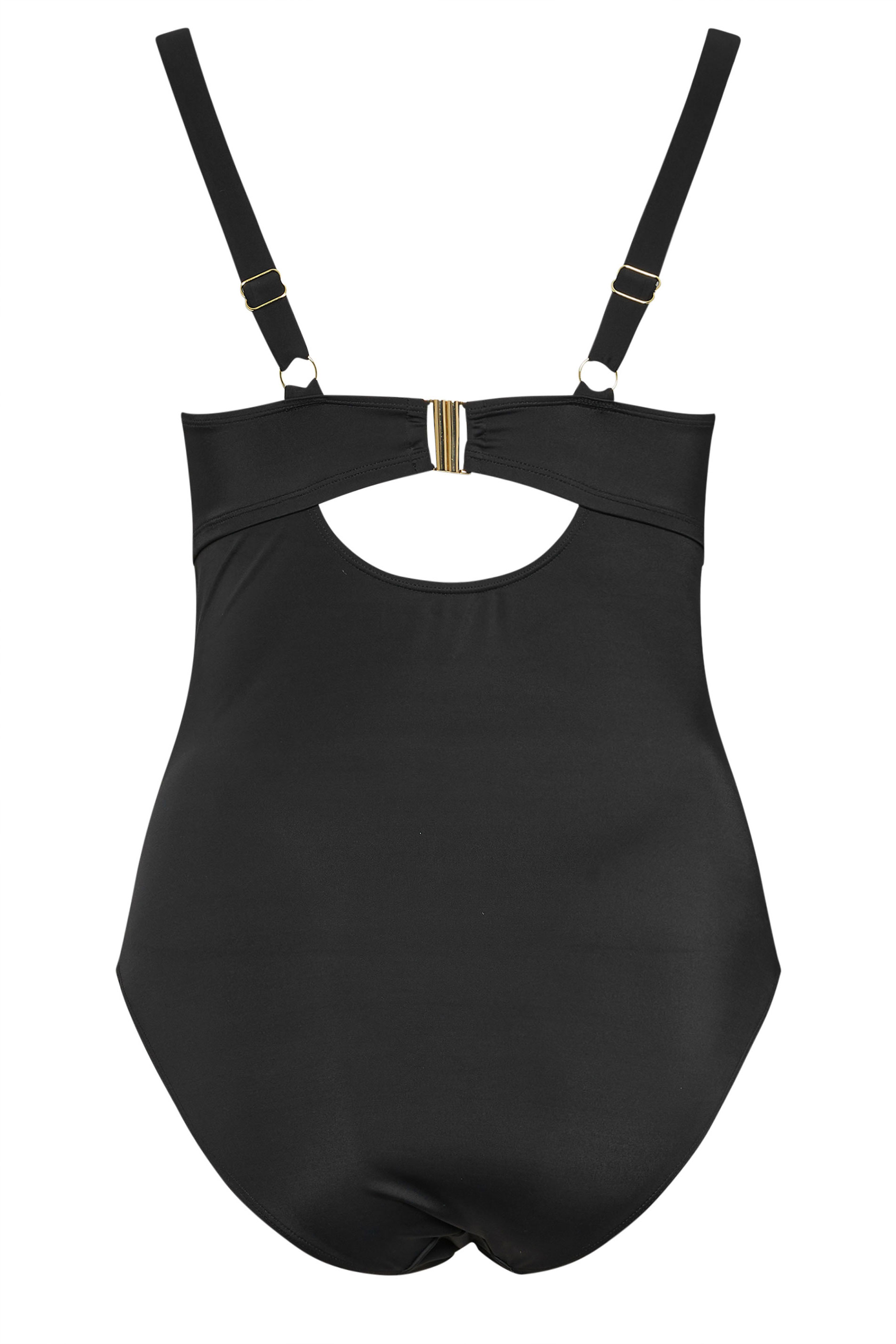 YOURS Plus Size Black Twist Front Premium Underwired Swimsuit | Yours Clothing 8
